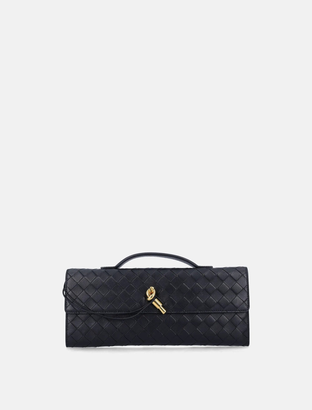 Andiamo Intrecciato Leather Clutch Bottega veneta – Гарантія оригінальності – боковий вид