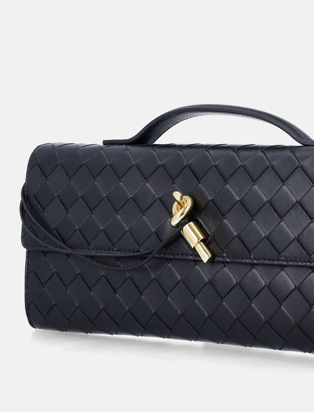 Andiamo Intrecciato Leather Clutch Bottega veneta – Гарантія оригінальності – вид ззаду