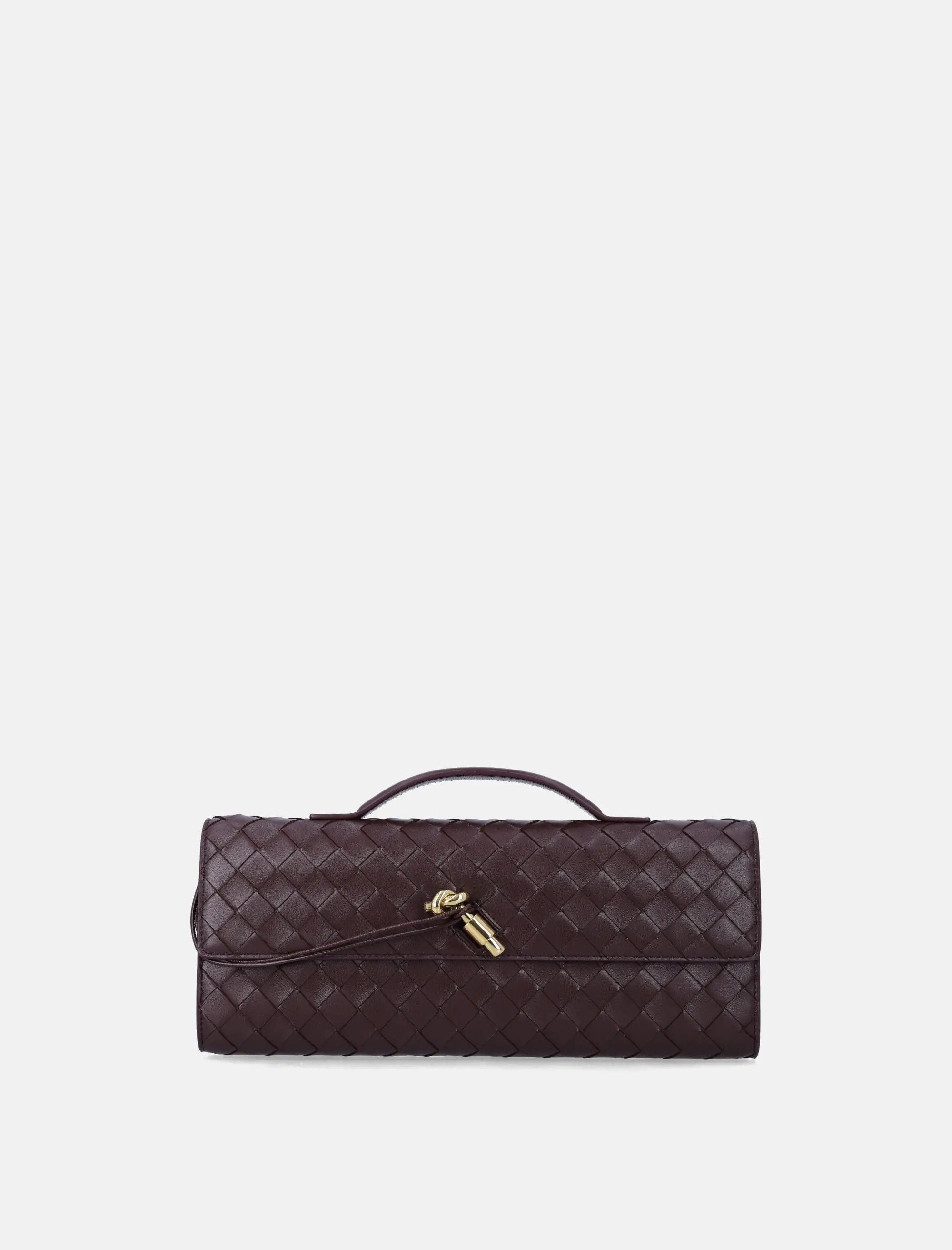 Andiamo Intrecciato Leather Clutch Bottega veneta – Гарантія оригінальності – боковий вид