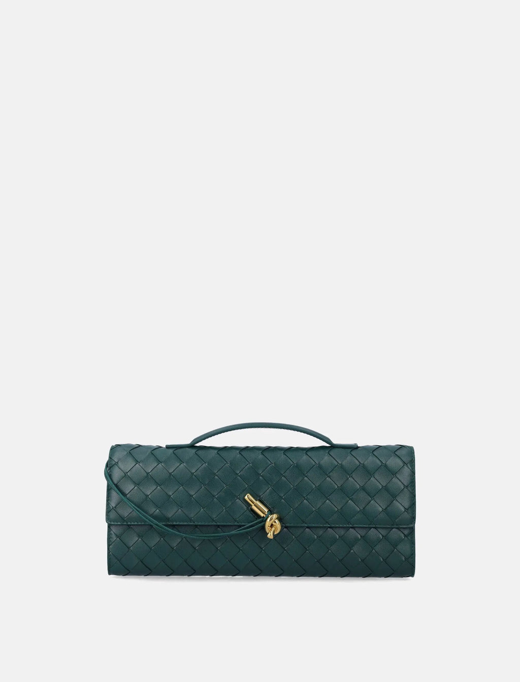 Andiamo Intrecciato Leather Clutch Bottega veneta – Гарантія оригінальності – боковий вид