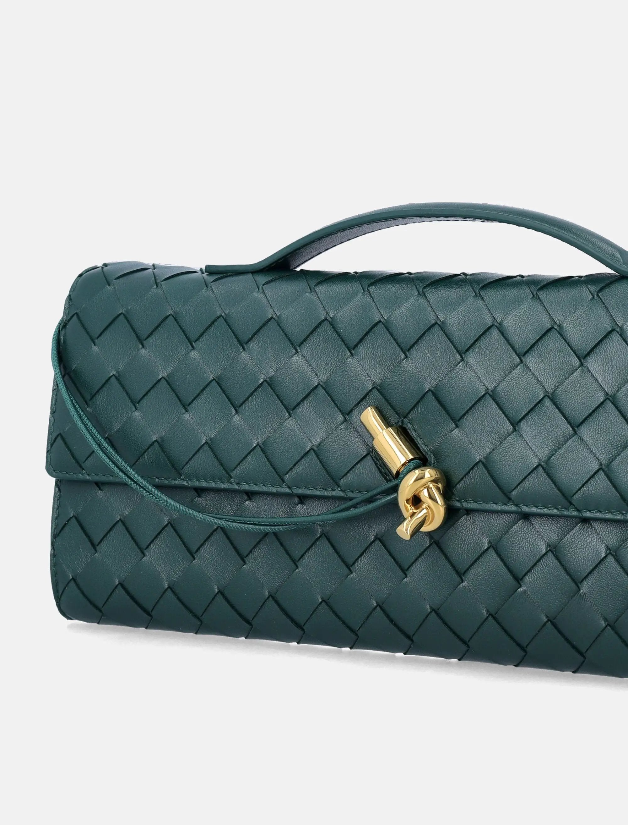 Andiamo Intrecciato Leather Clutch Bottega veneta – Гарантія оригінальності – вид ззаду