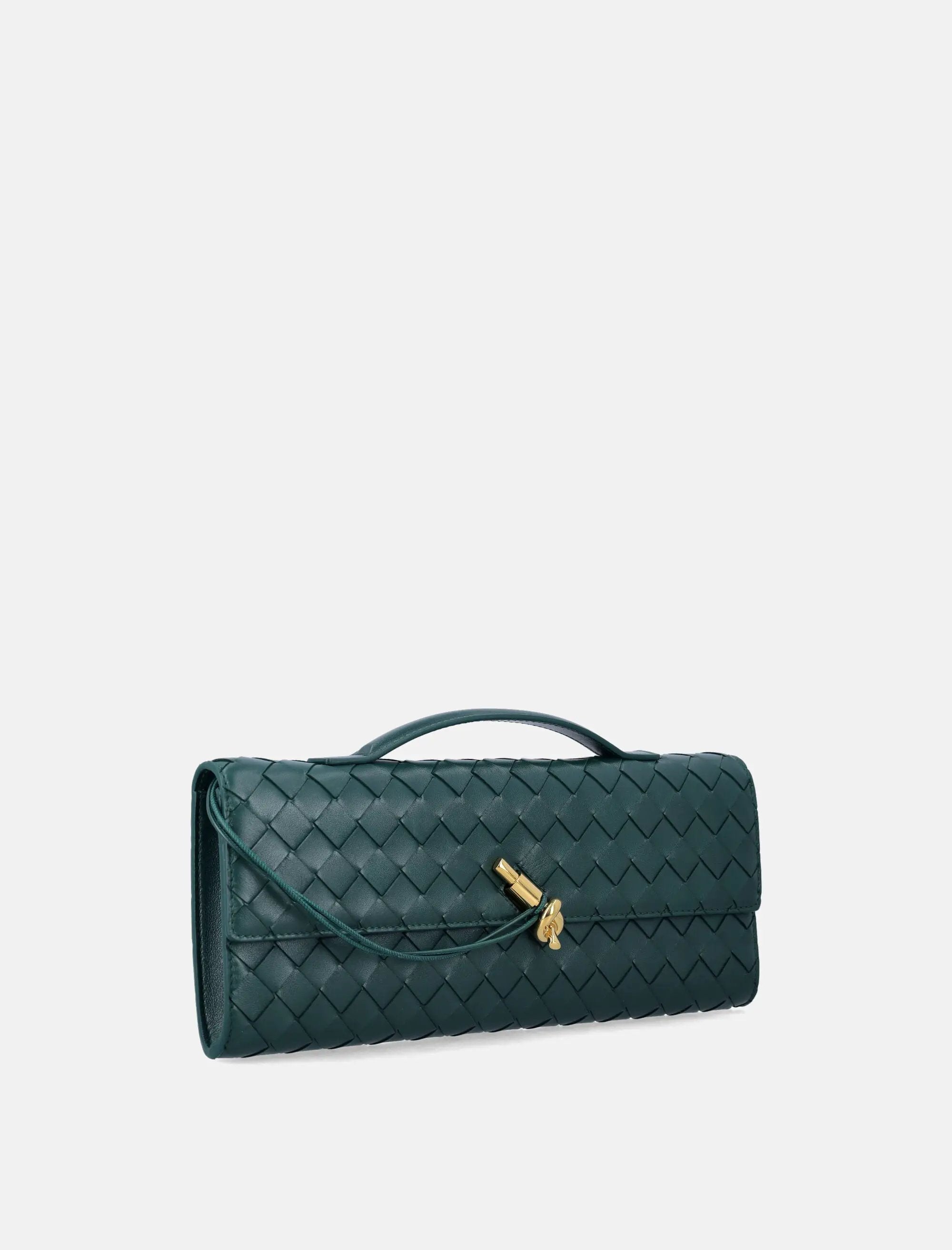 Andiamo Intrecciato Leather Clutch Bottega veneta – Гарантія оригінальності – детальний вид