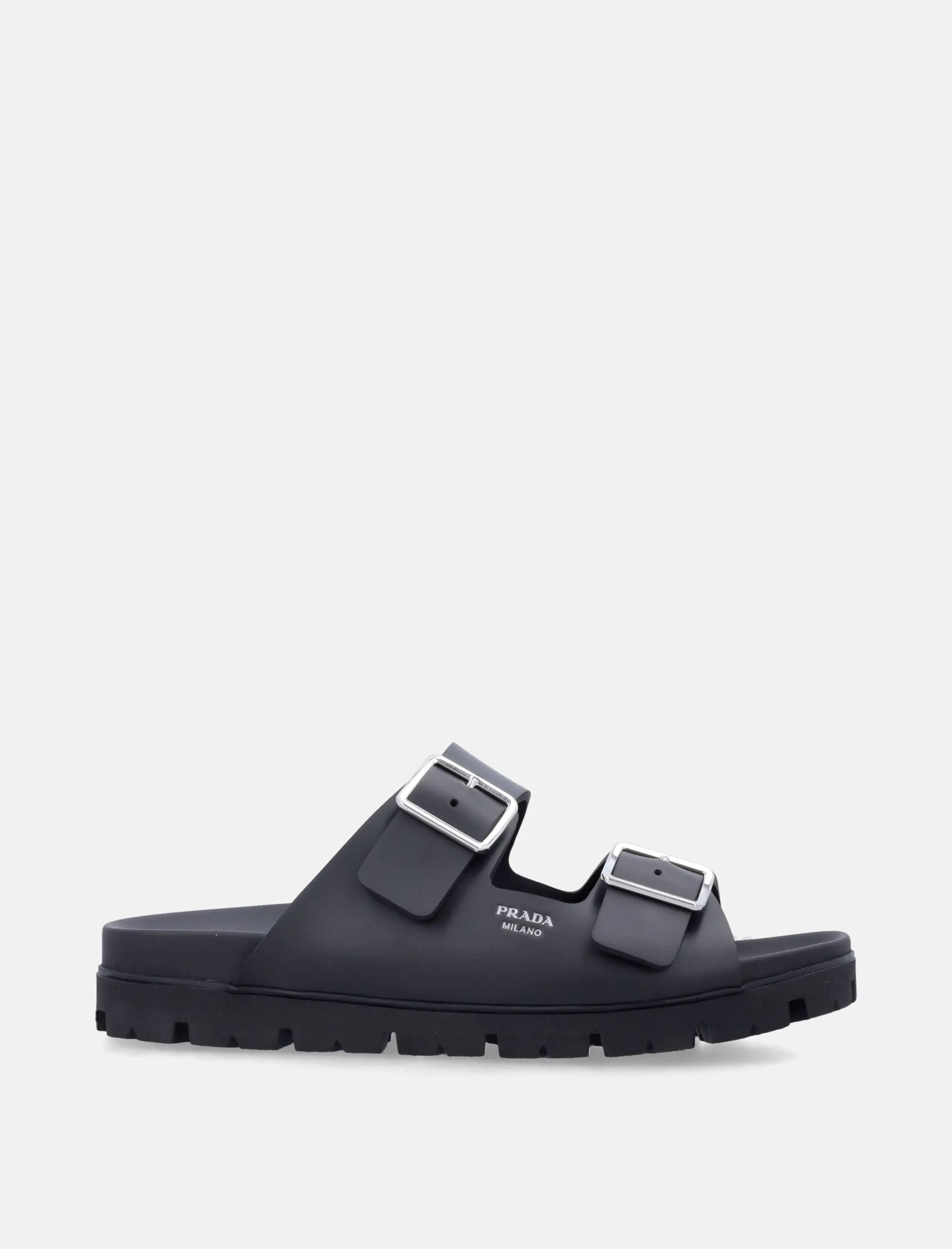 Slide Buckle Soft Cage Navy Prada оригінал – Купити в Україні – боковий вид