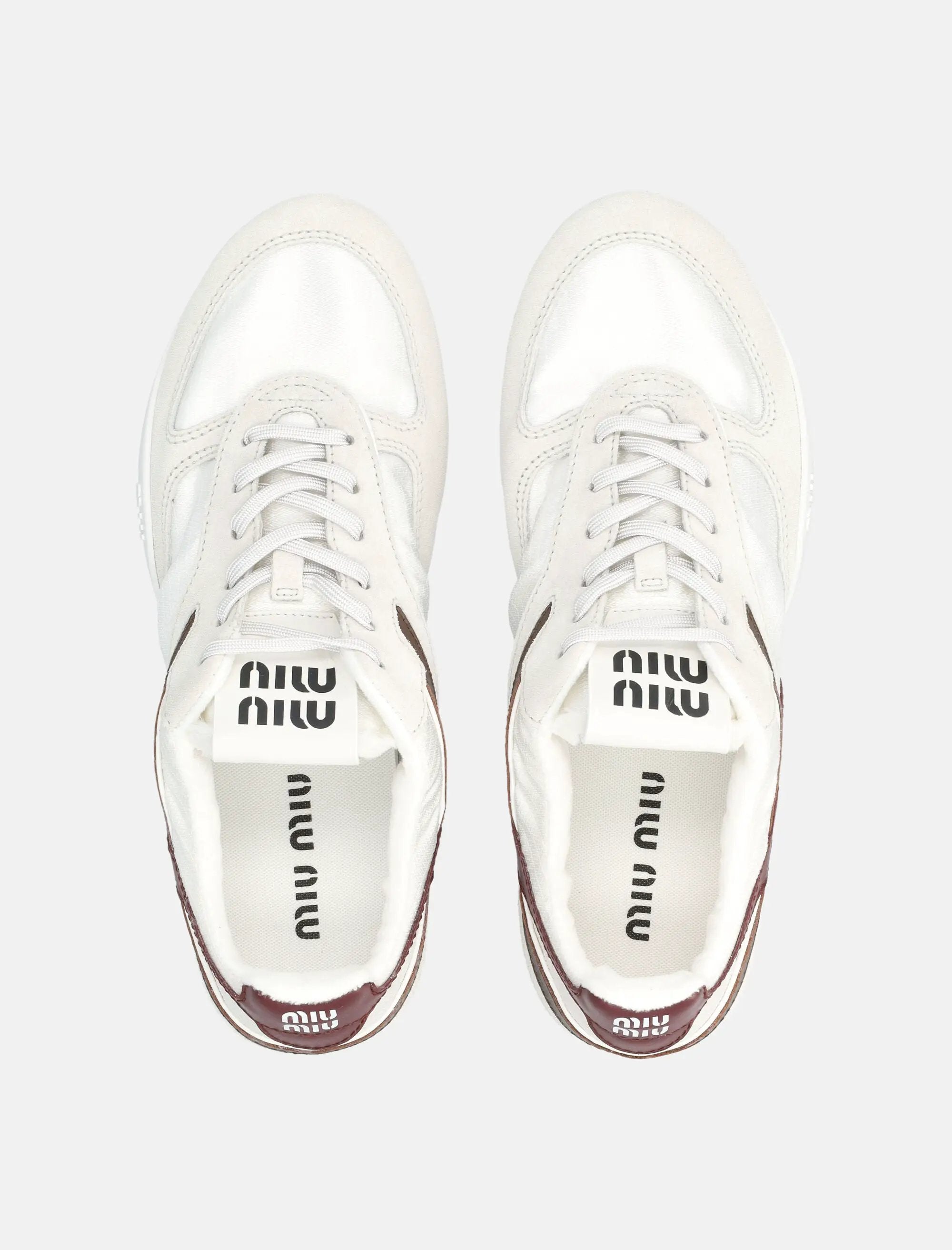 Оригінальна Gymnasium Womans Sneakers In Technical Fabric And Suede Leather Miu miu – вид ззаду