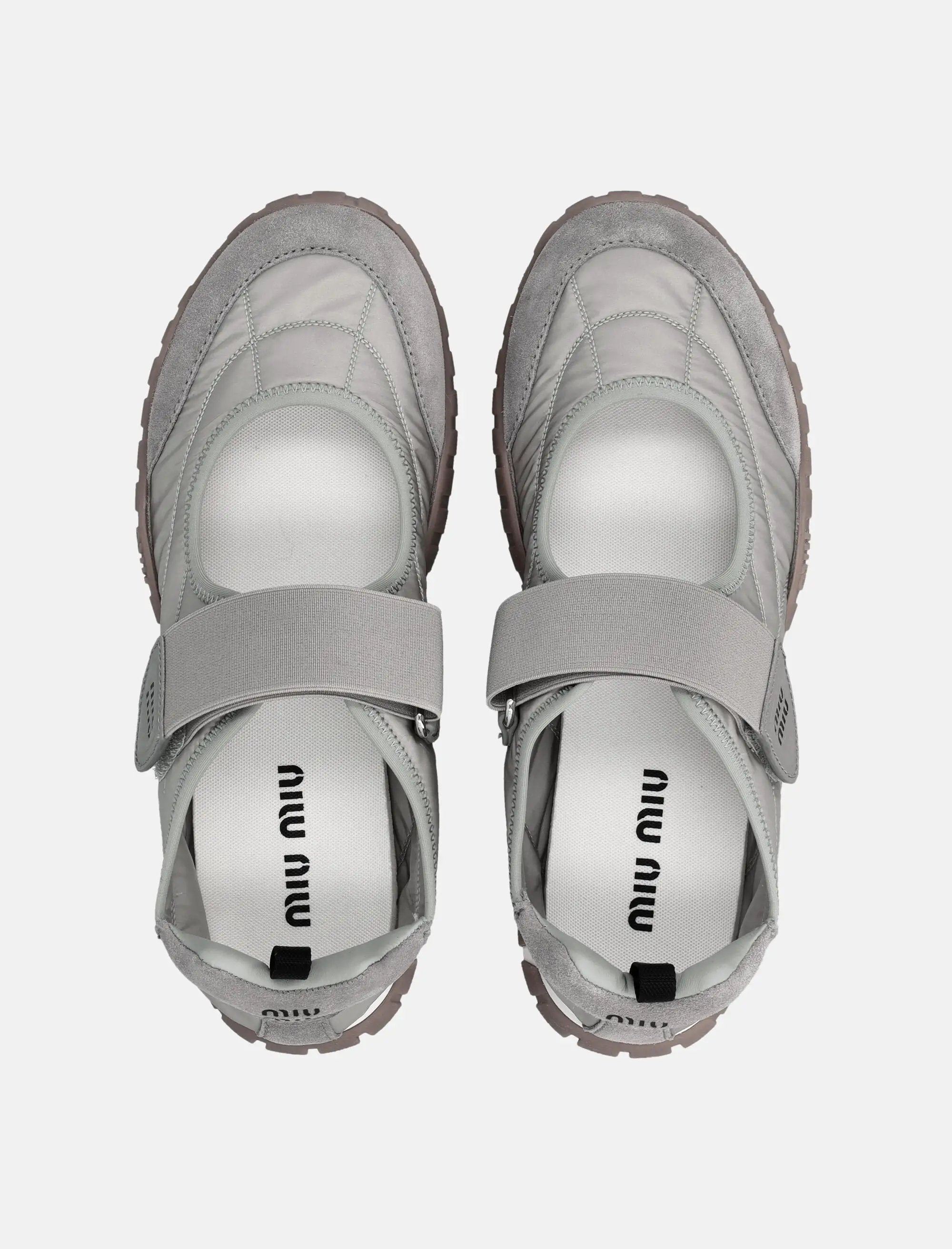 Tyre Ballerinas In Technical Fabric And Suede Miu miu – Гарантія оригінальності – вид ззаду