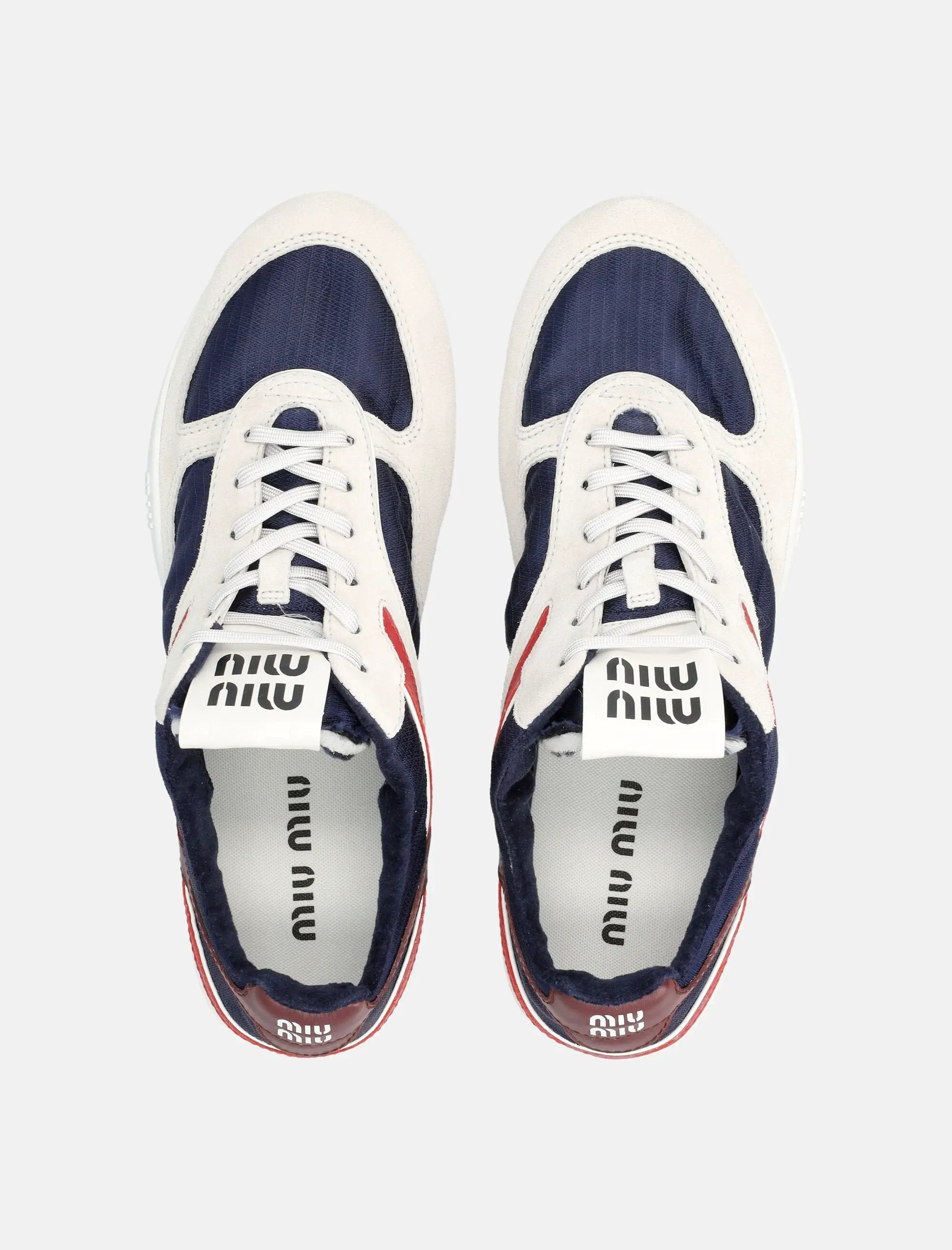 Оригінальна Gymnasium Womans Sneakers In Technical Fabric And Suede Leather Miu miu – вид ззаду
