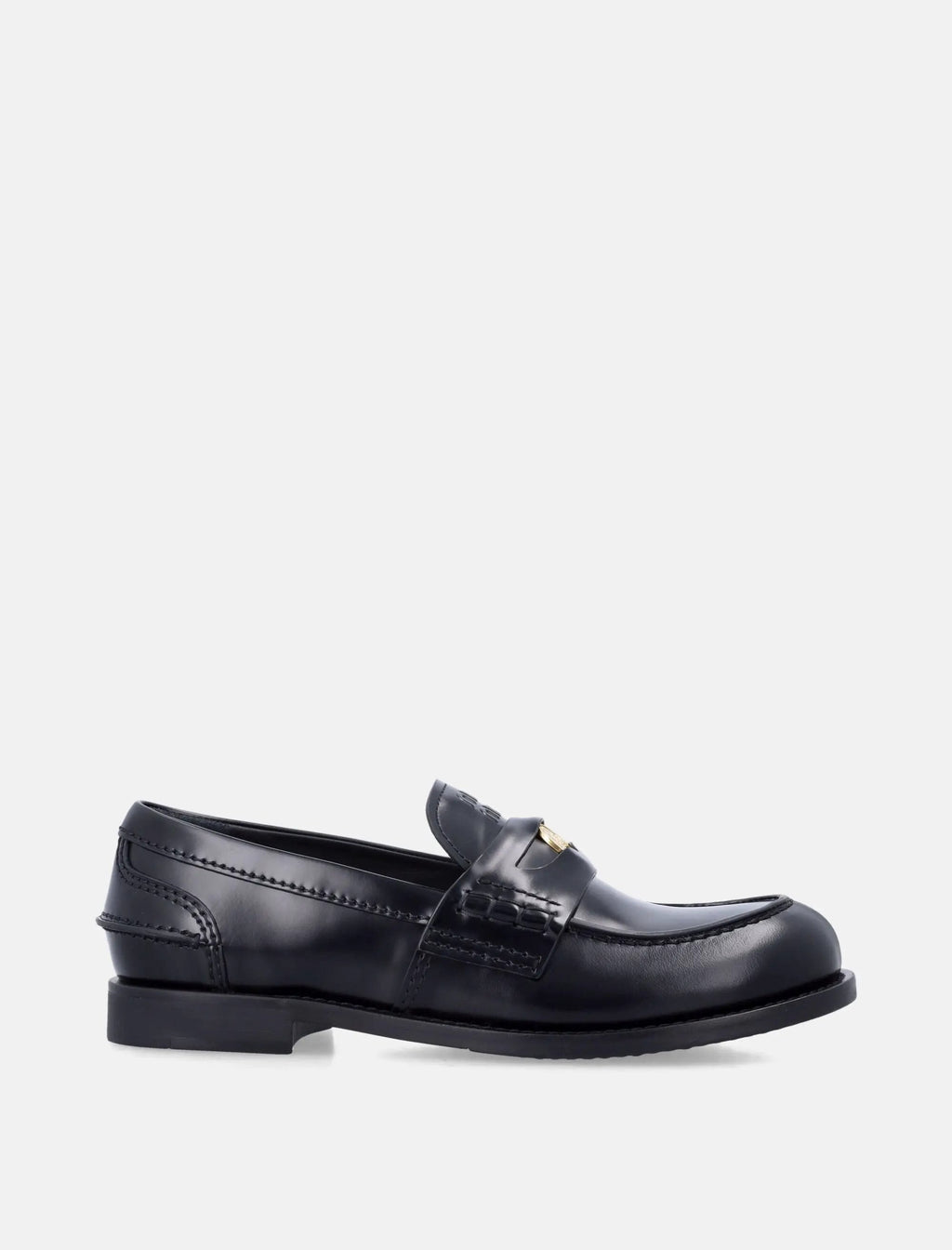 Brushed Leather Penny Loafers Miu miu – Гарантія оригінальності – боковий вид