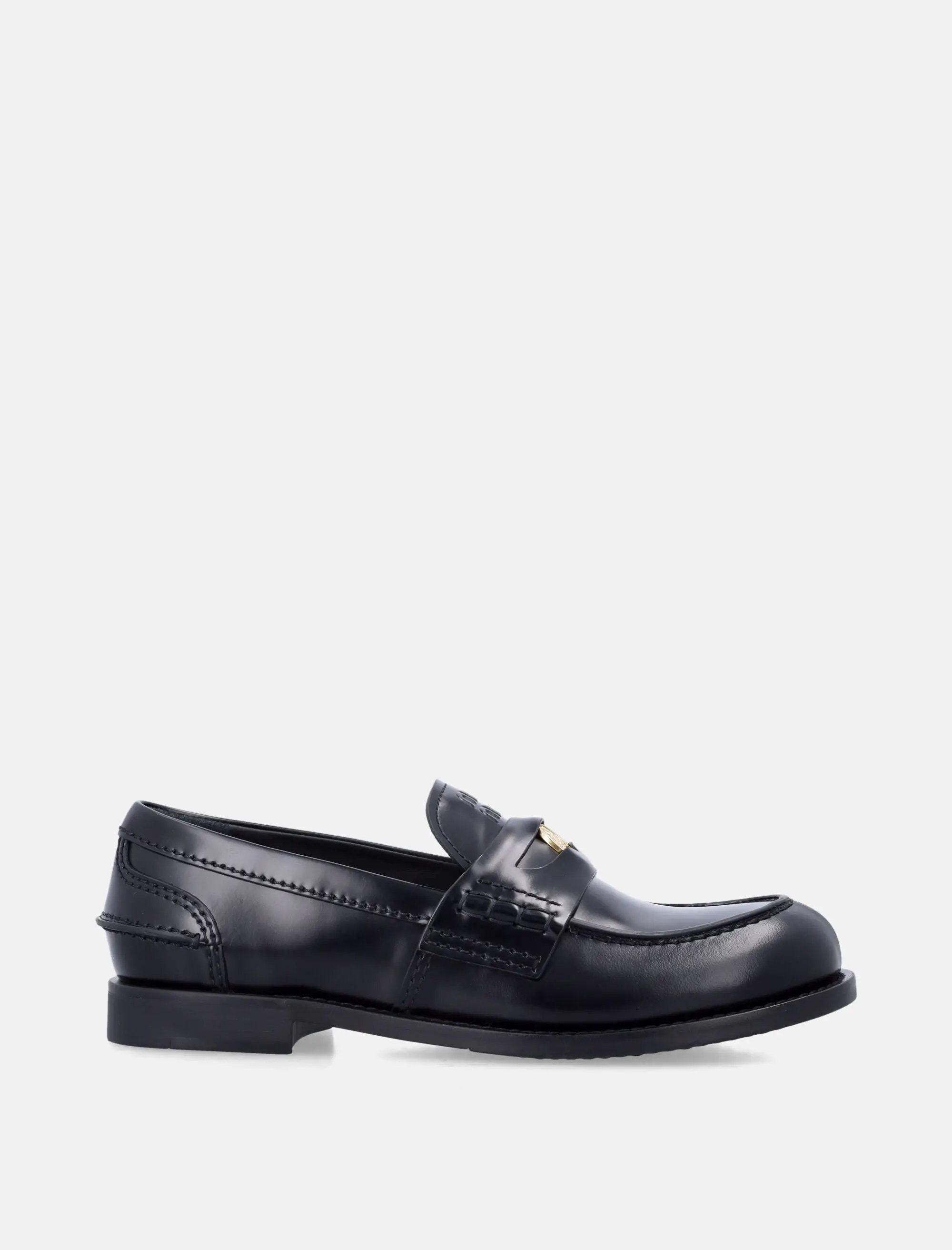 Brushed Leather Penny Loafers Miu miu – Гарантія оригінальності – боковий вид