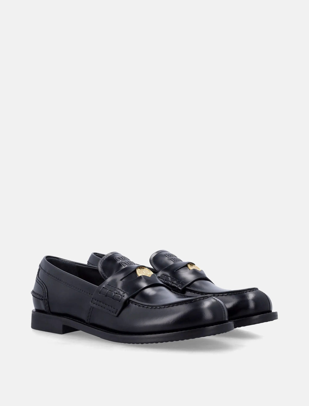 Brushed Leather Penny Loafers Miu miu – Гарантія оригінальності – вид ззаду