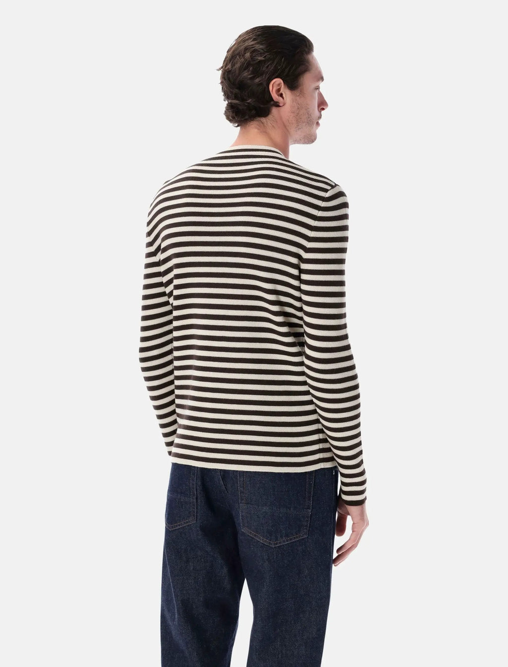 Superfine Wool Striped Crew Neck Sweater Prada оригінал – Купити в Україні – вид ззаду