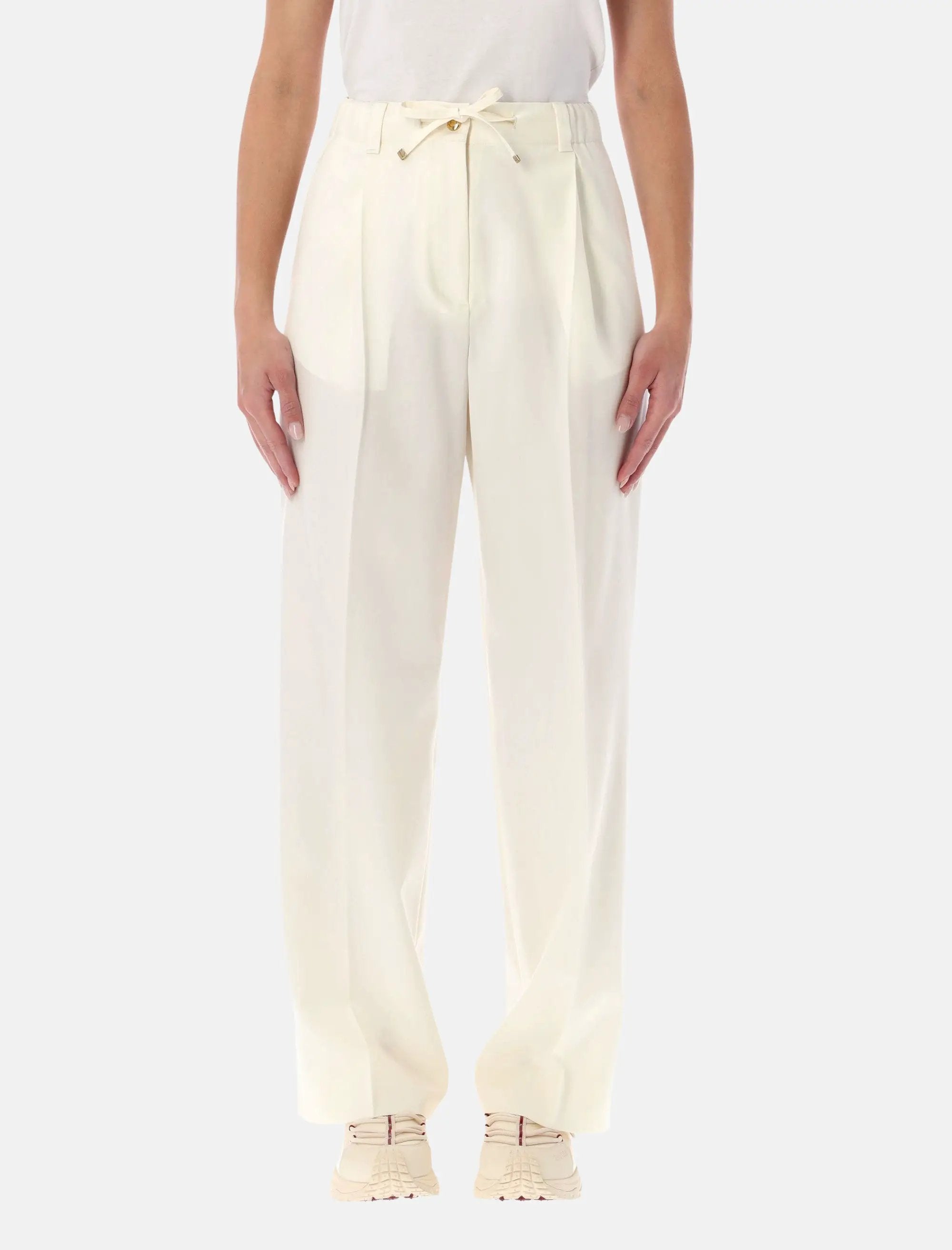 Оригінальна Wool Gabardine Tailored Trousers Moncler – боковий вид