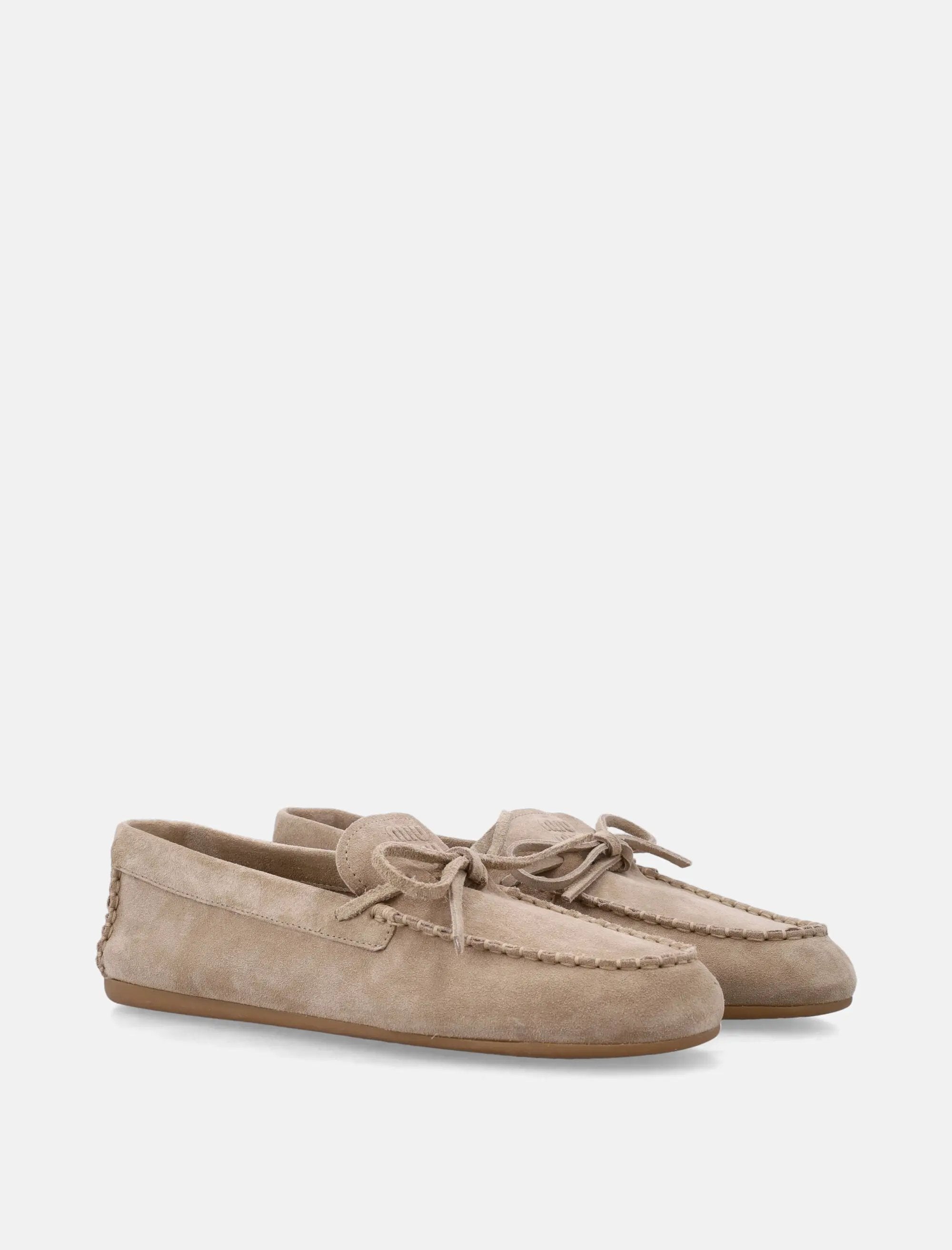 Suede Leather Loafer Miu miu – Гарантія оригінальності – вид ззаду