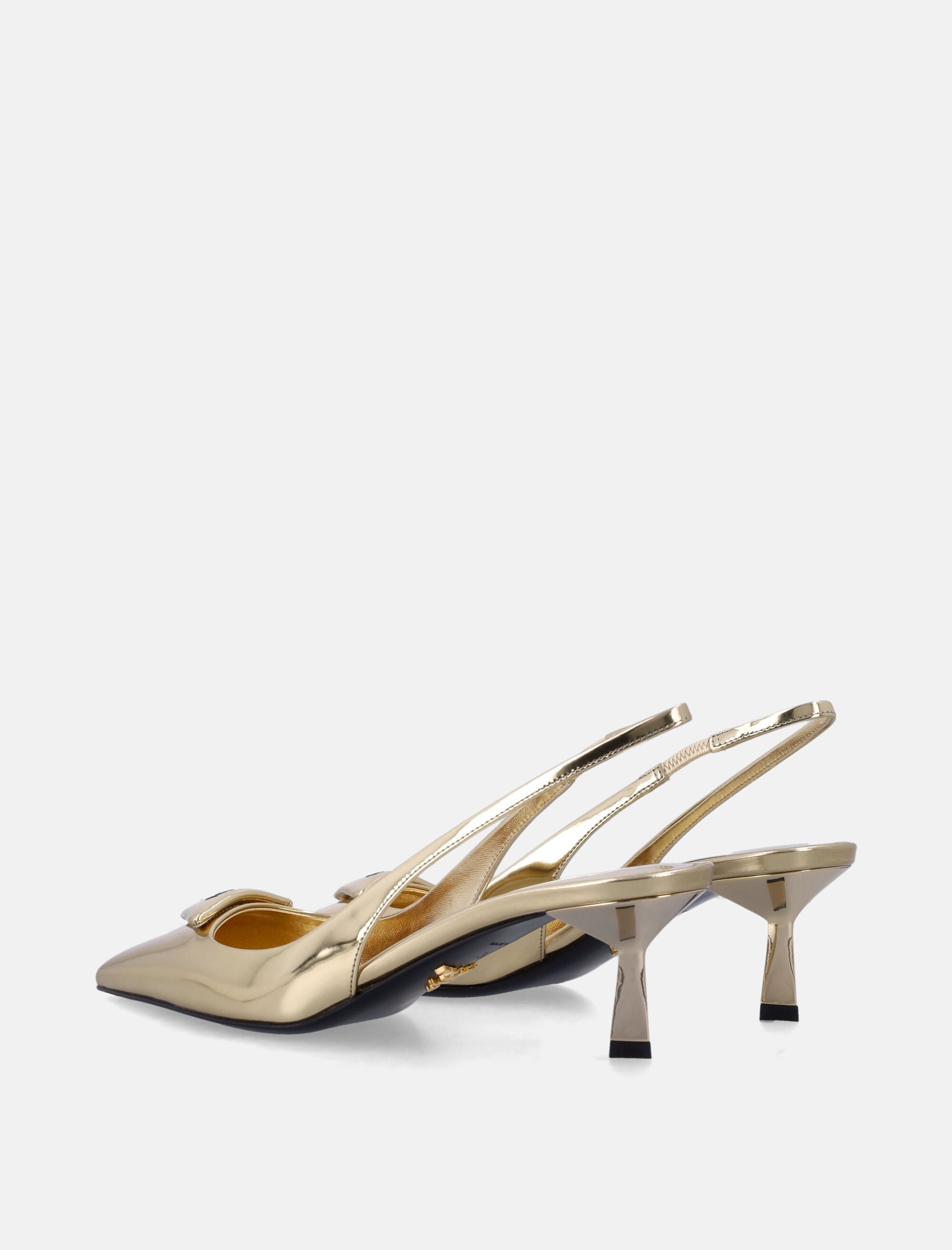 Оригінальна Platinum Patent Leather Slingback Pumps Prada – збільшений вид
