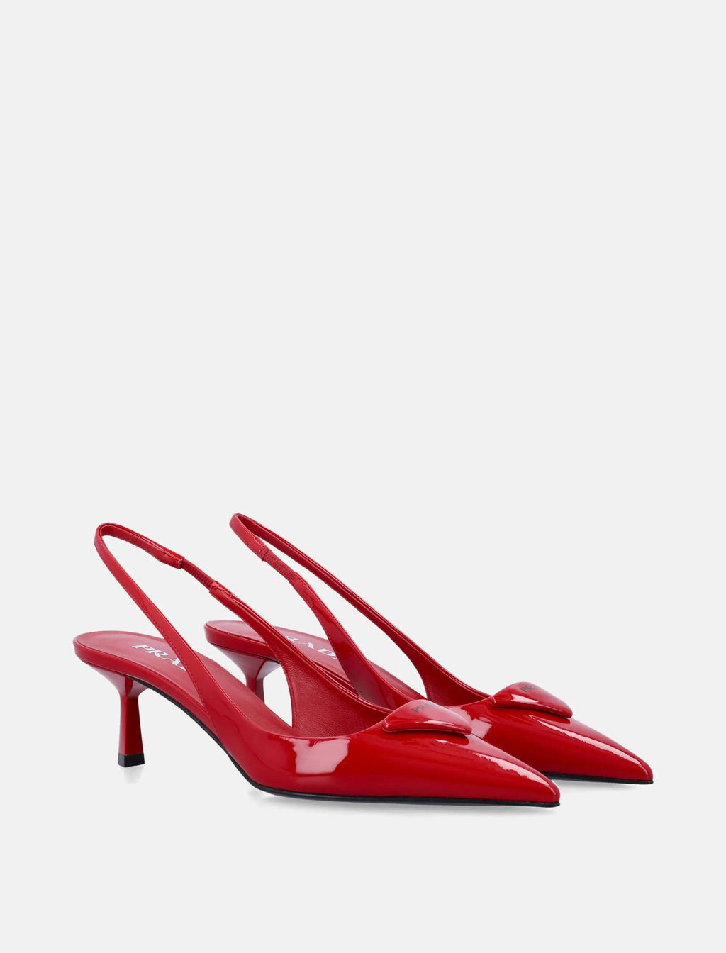 Оригінальна Red Patent Slingback Pumps Prada – вид ззаду