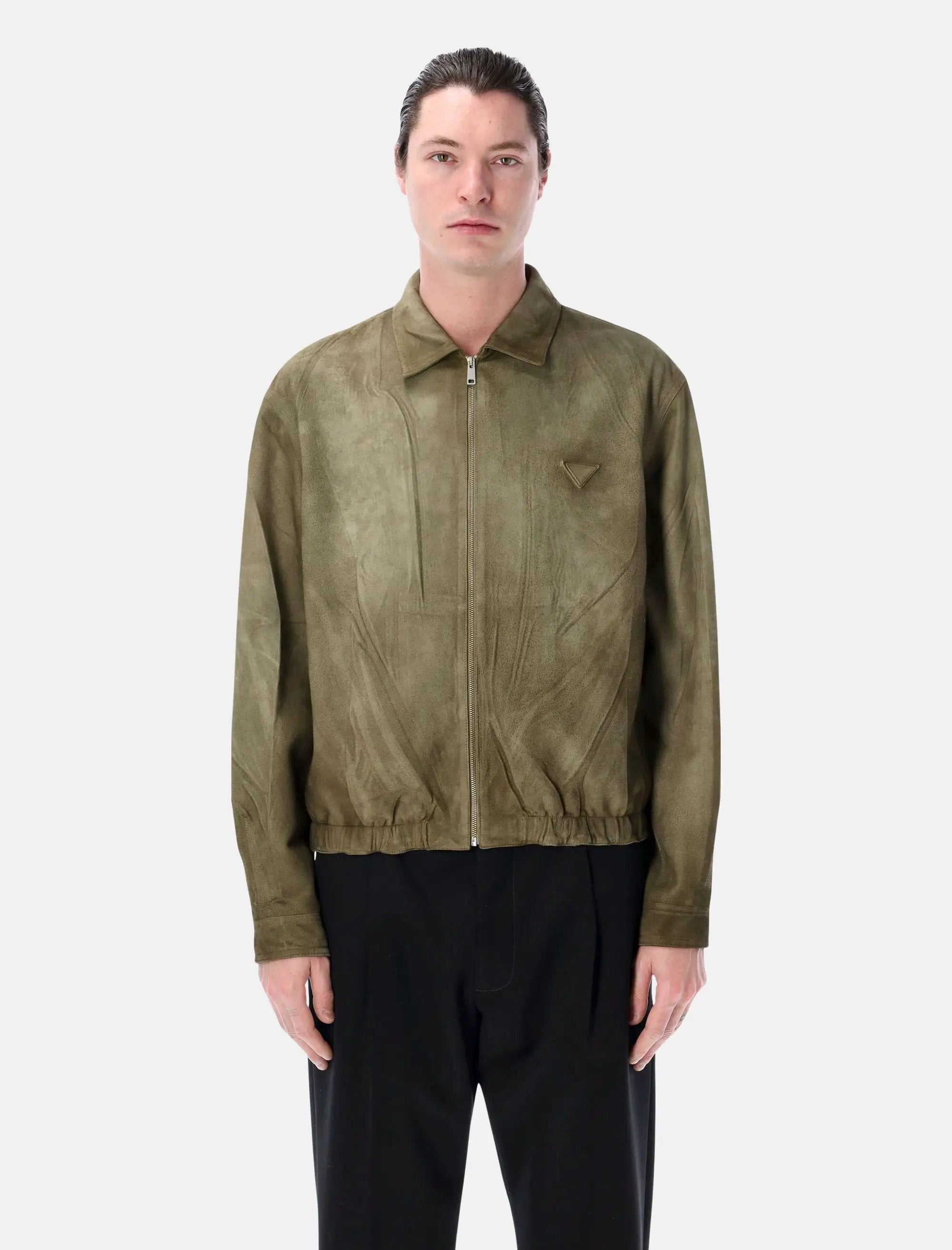 Suede Zip Jacket Prada оригінал – Купити в Україні – боковий вид