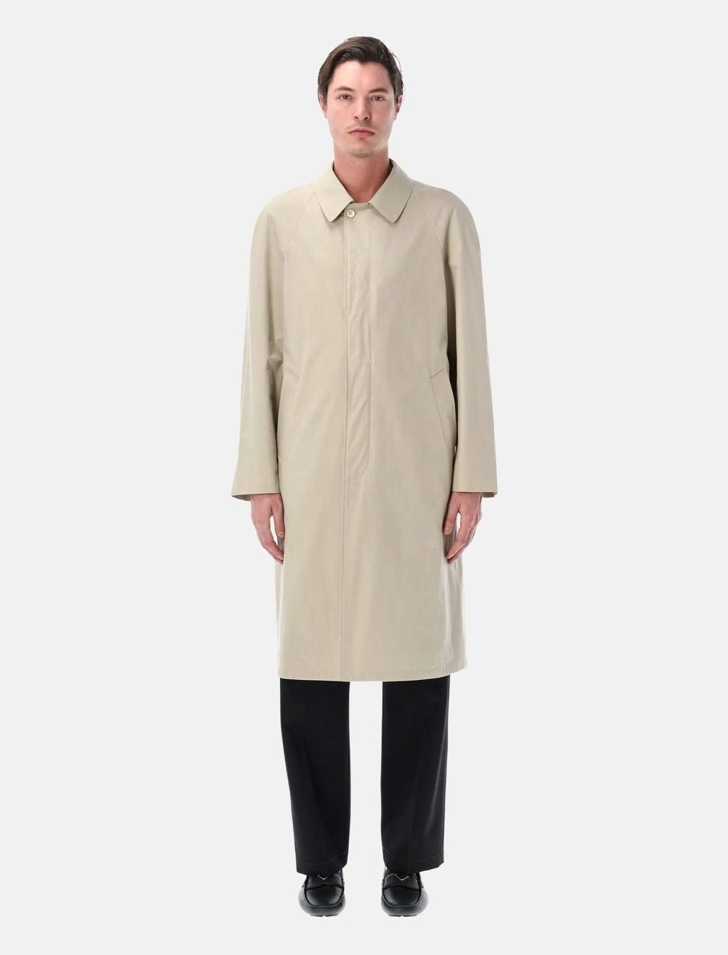 Beige Cotton Classic Coat Prada оригінал – Купити в Україні – боковий вид