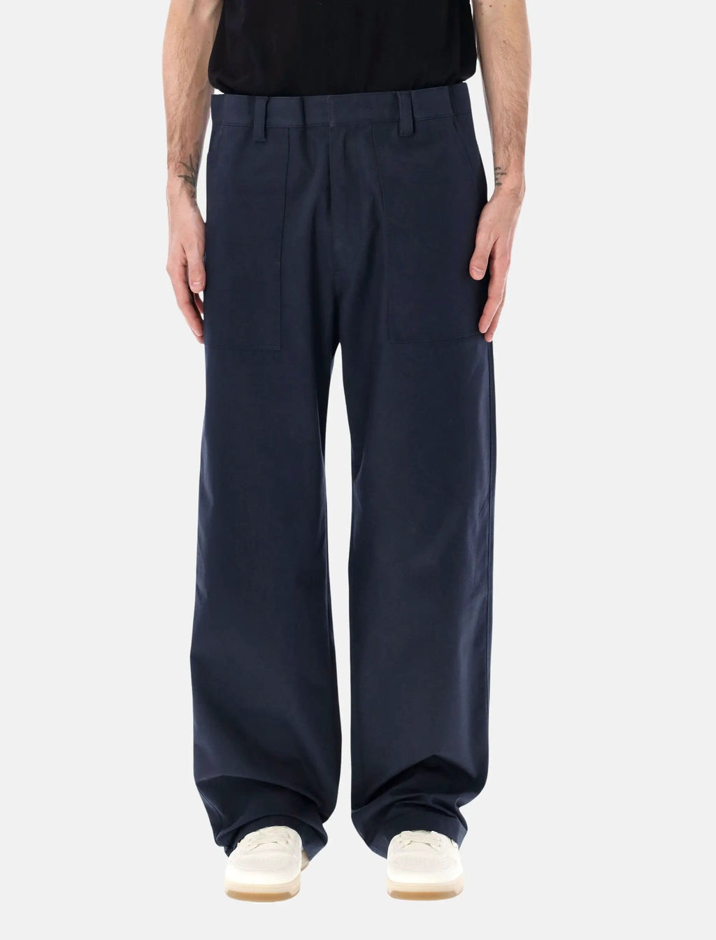 Оригінальна Cotton Wide Leg Trousers Prada – боковий вид
