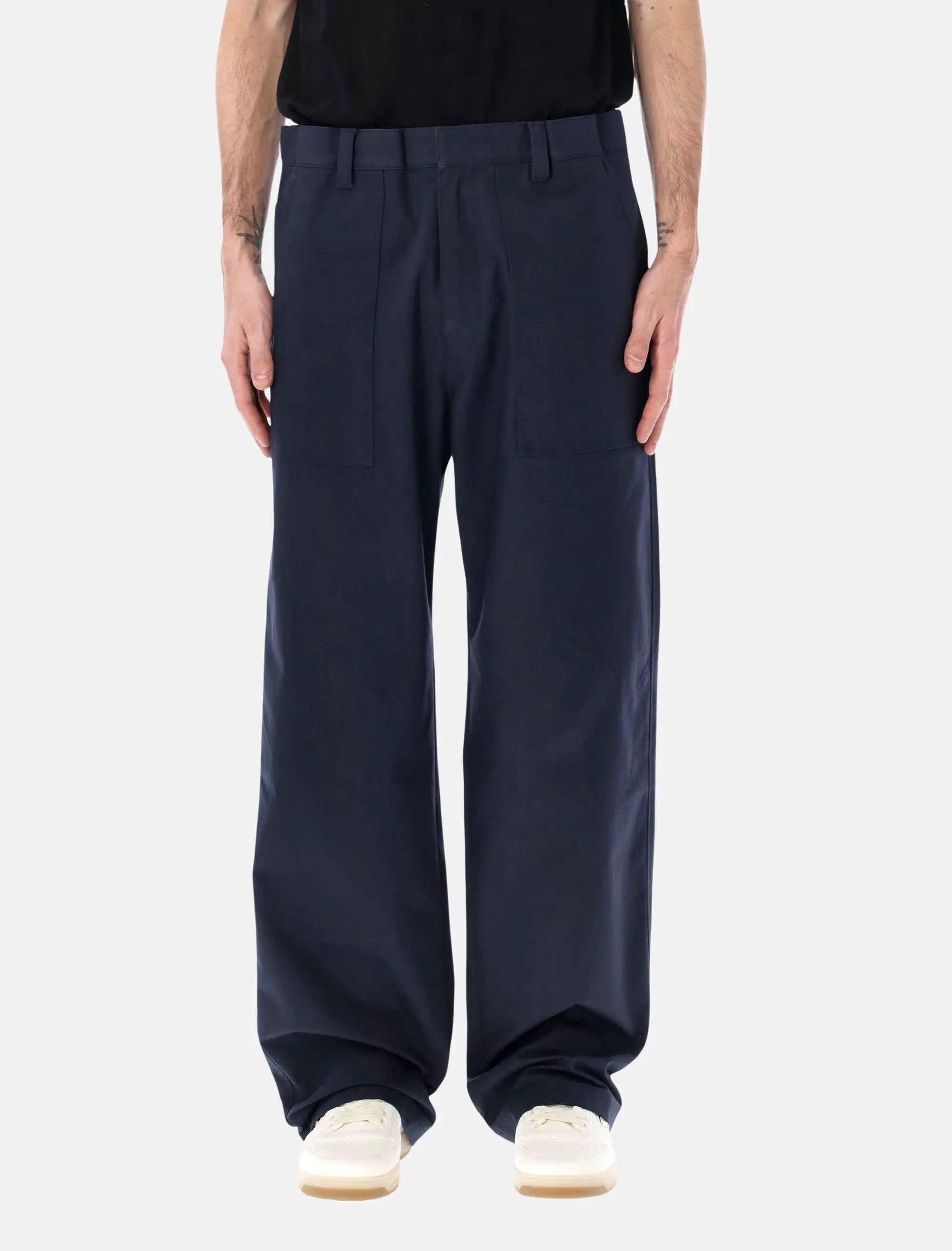 Оригінальна Cotton Wide Leg Trousers Prada – боковий вид