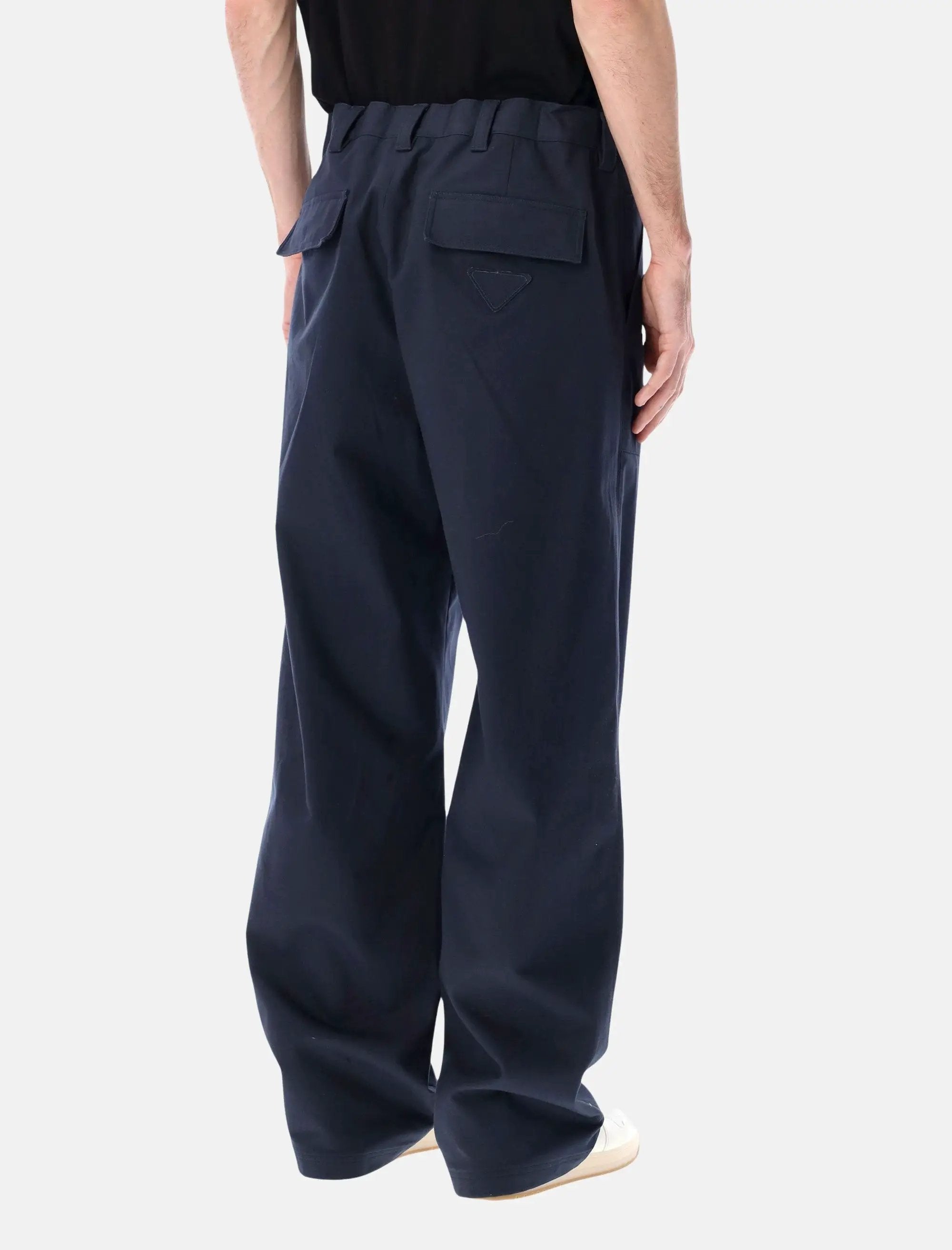 Оригінальна Cotton Wide Leg Trousers Prada – вид ззаду