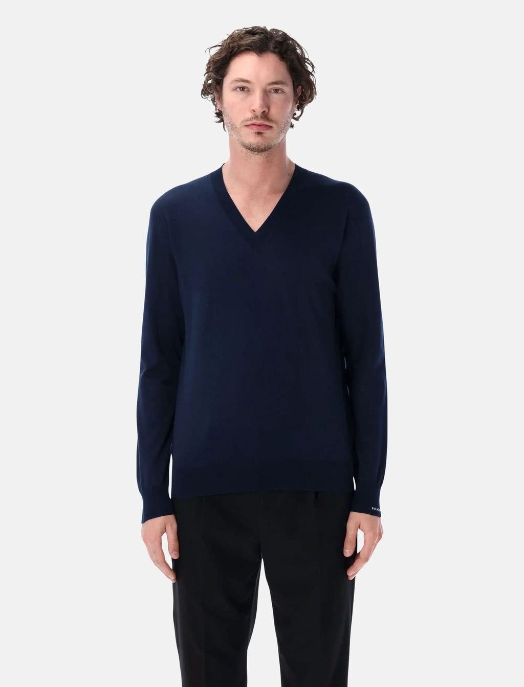 Cotton V Neck Sweater Prada оригінал – Купити в Україні – боковий вид