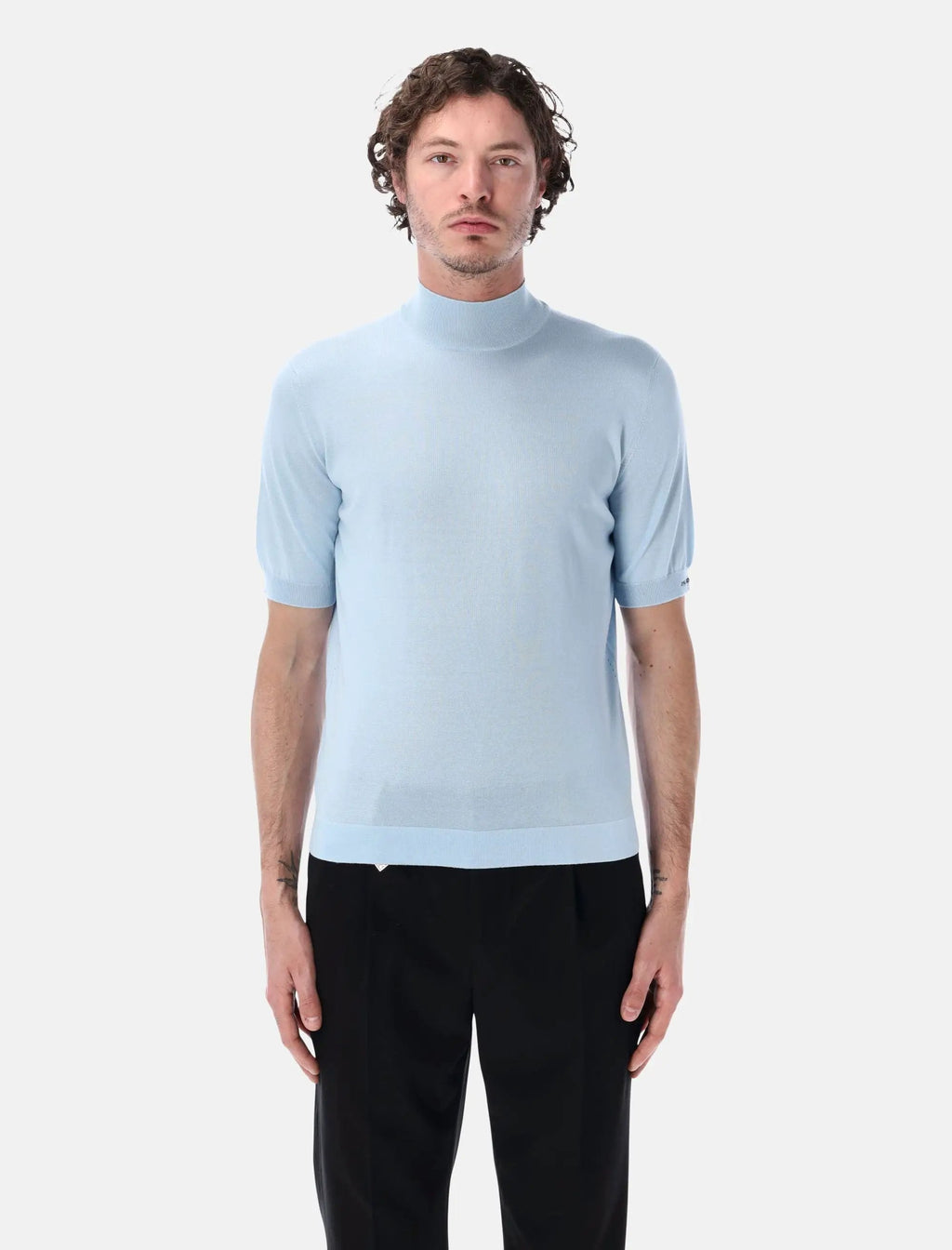 Short Sleeved Cotton Sweater Prada – Гарантія оригінальності – боковий вид