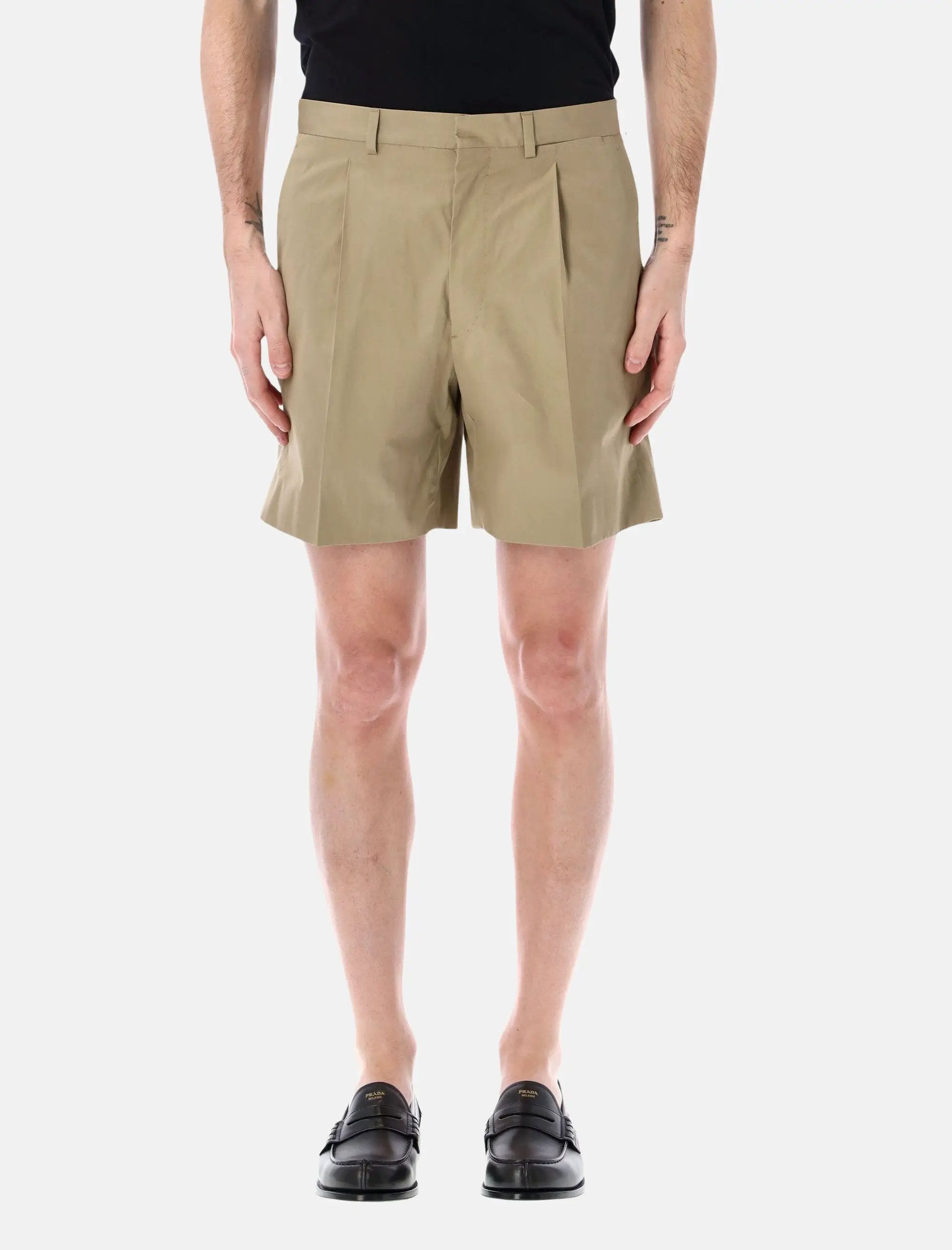 Tailored Cotton Bermuda Shorts Prada оригінал – Купити в Україні – боковий вид