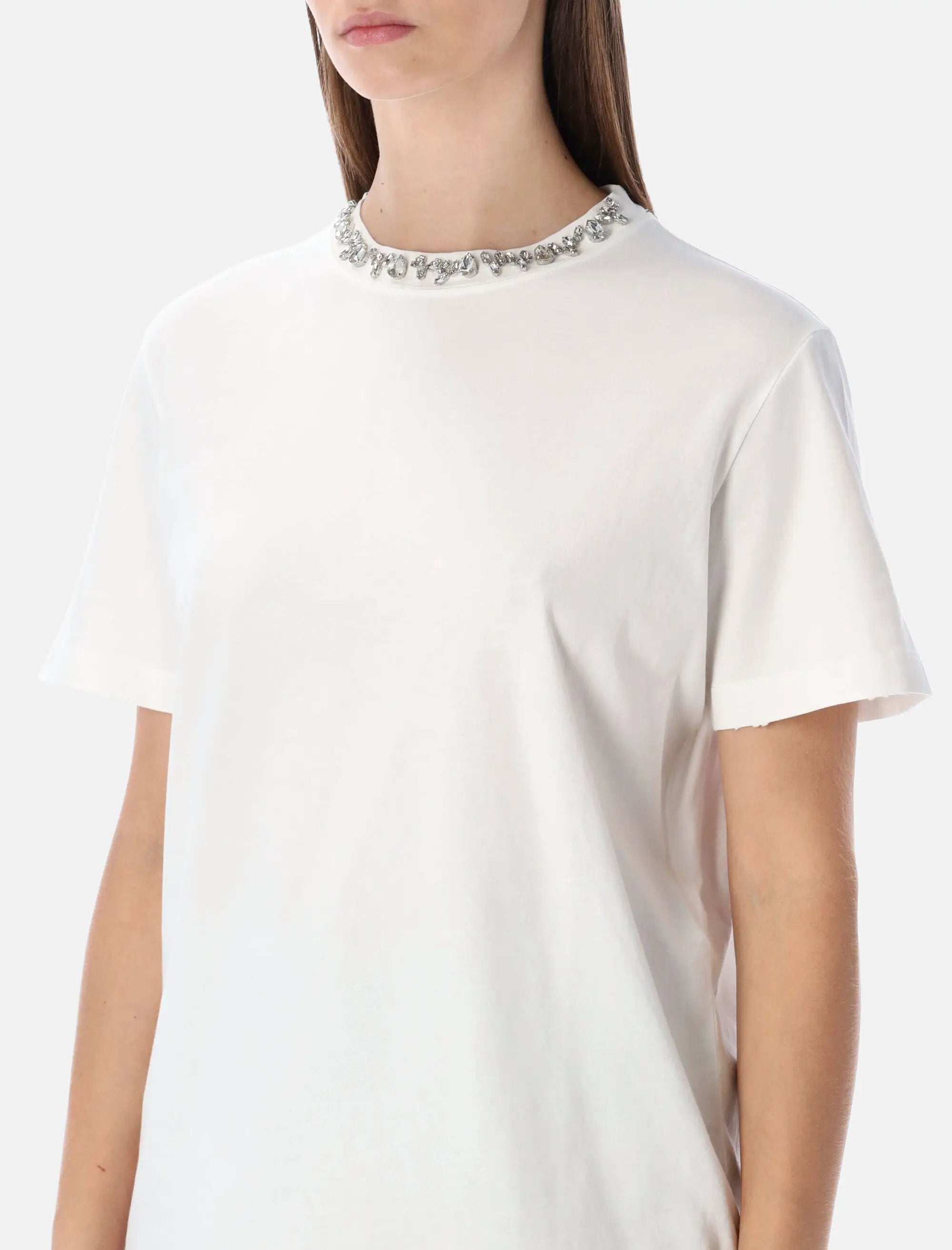 White Crystal Detail T Shirt Golden goose – Гарантія оригінальності – детальний вид