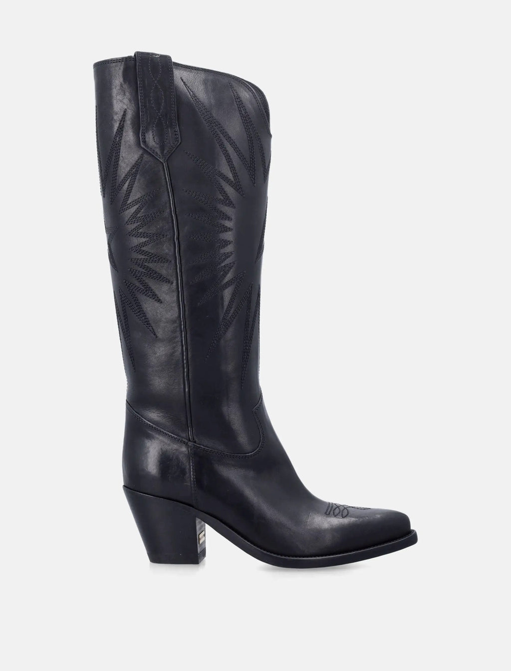 Wish Star Black Leather Boots Golden goose – Гарантія оригінальності – боковий вид