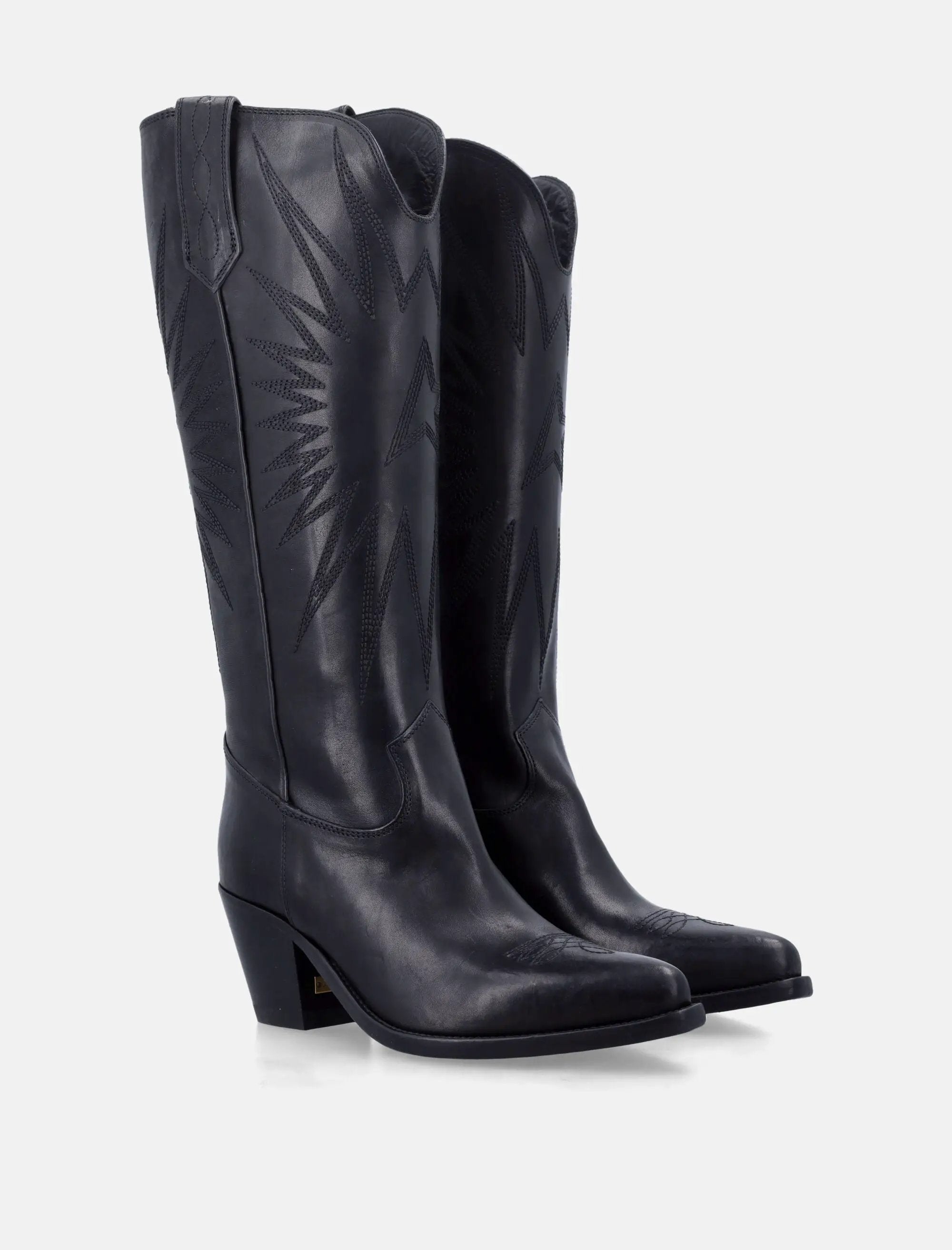 Wish Star Black Leather Boots Golden goose – Гарантія оригінальності – вид ззаду