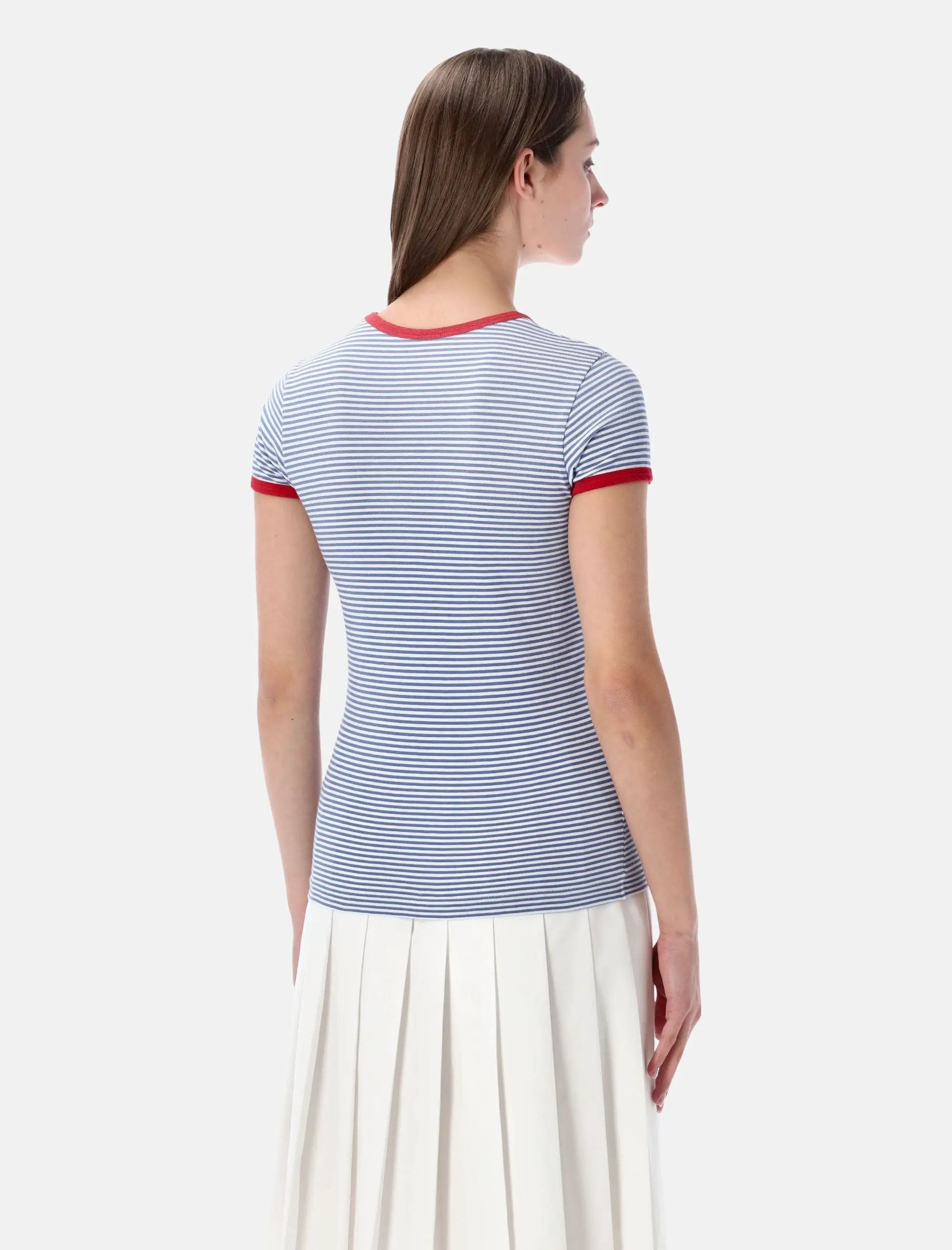 Striped Cotton T Shirt Prada – Гарантія оригінальності – вид ззаду