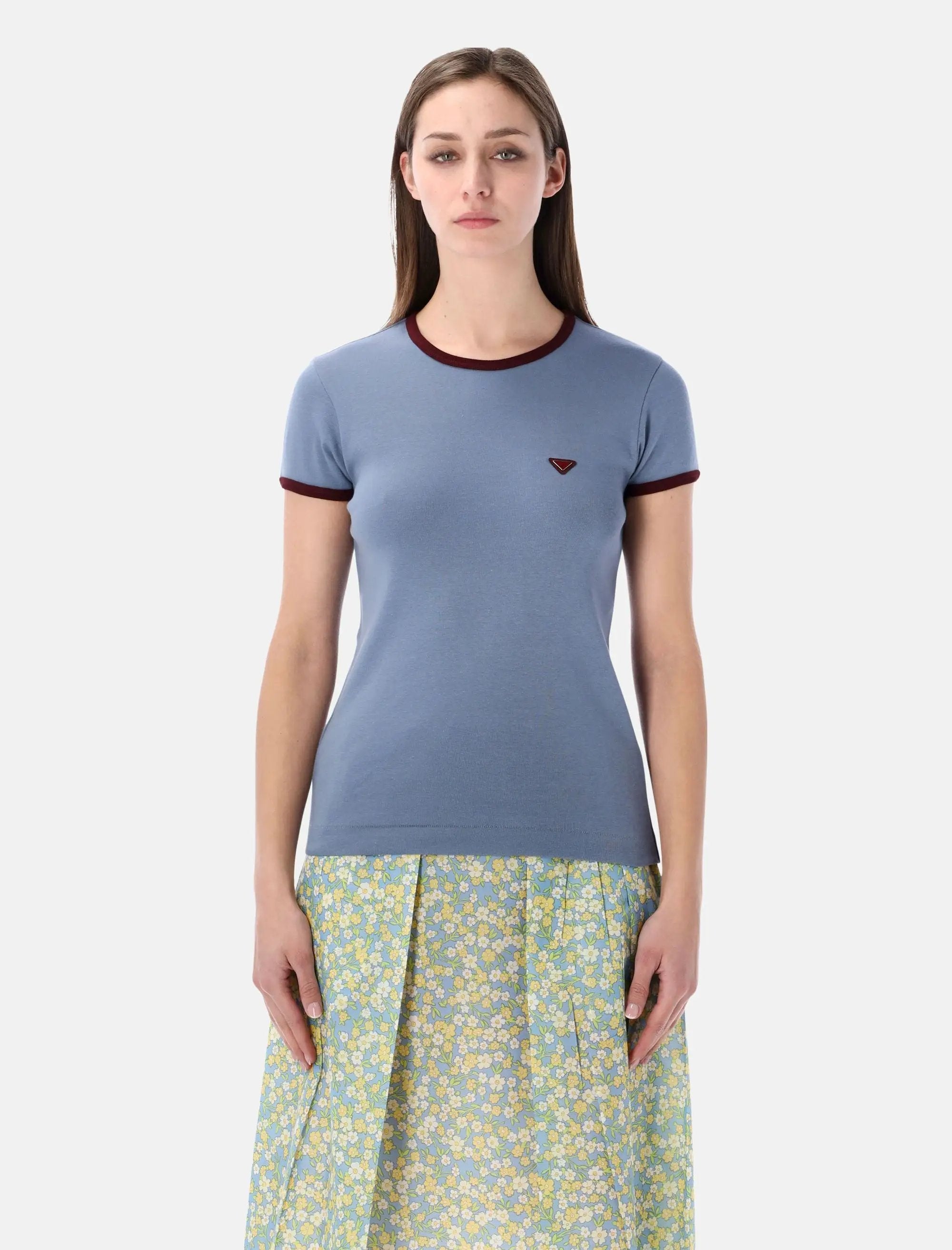 Cotton Logo T Shirt Prada оригінал – Купити в Україні – боковий вид