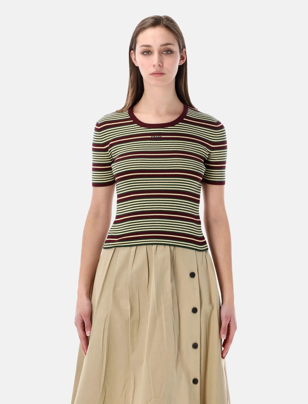Оригінальна Striped Knit T Shirt Prada – боковий вид