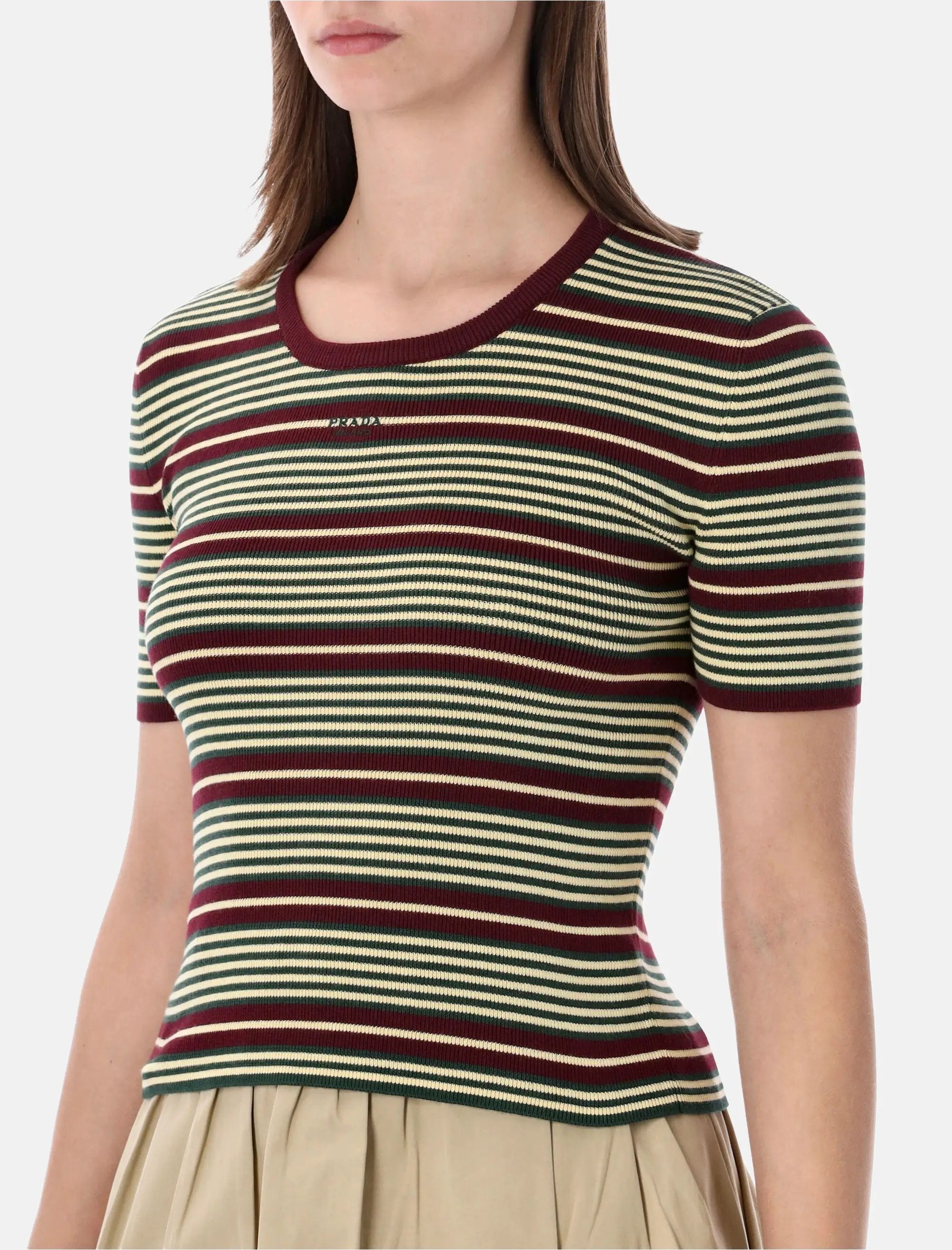 Оригінальна Striped Knit T Shirt Prada – детальний вид