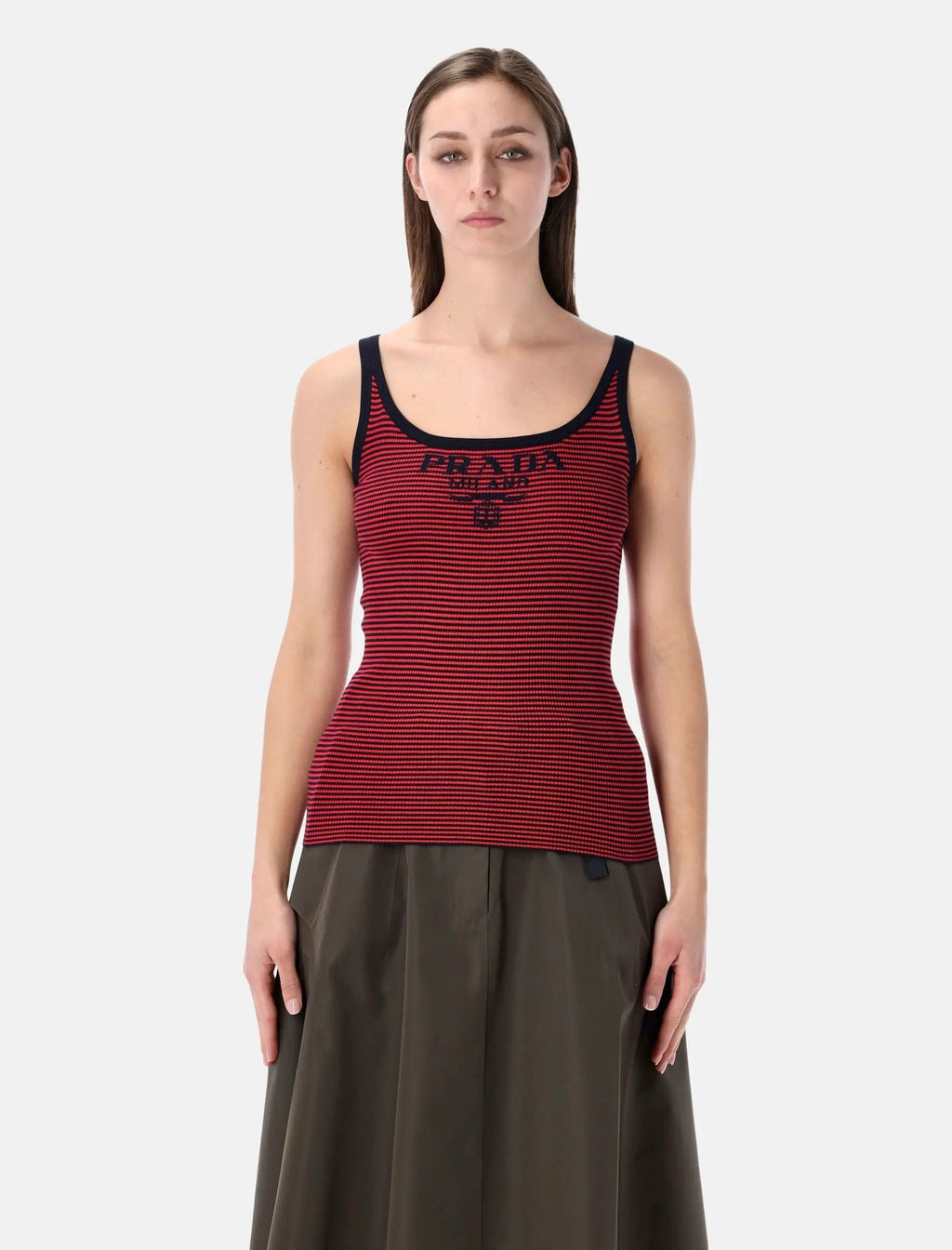 Silk Striped Tank Top Prada оригінал – Купити в Україні – боковий вид