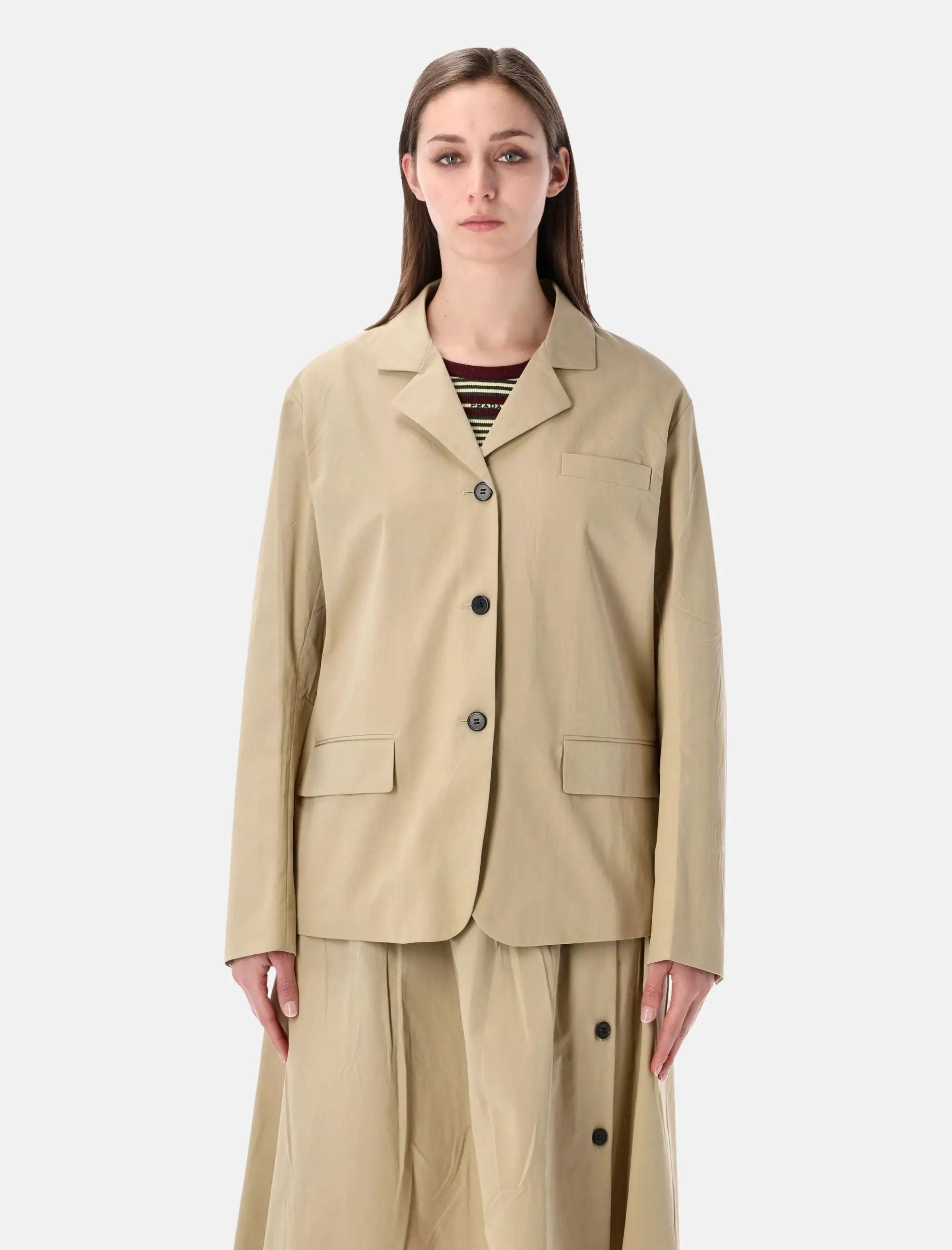 Оригінальна Beige Cotton Blazer Prada – боковий вид