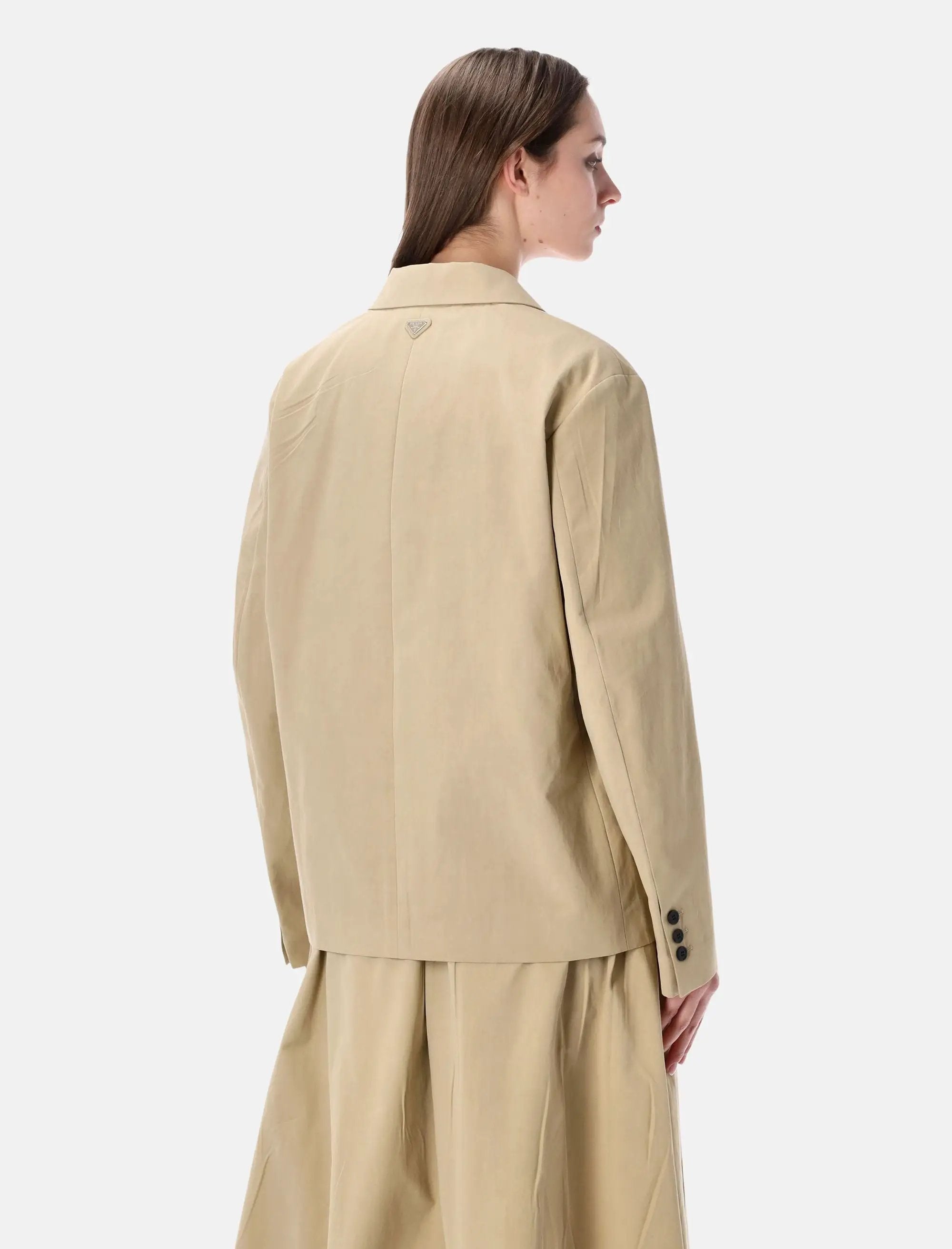 Оригінальна Beige Cotton Blazer Prada – вид ззаду