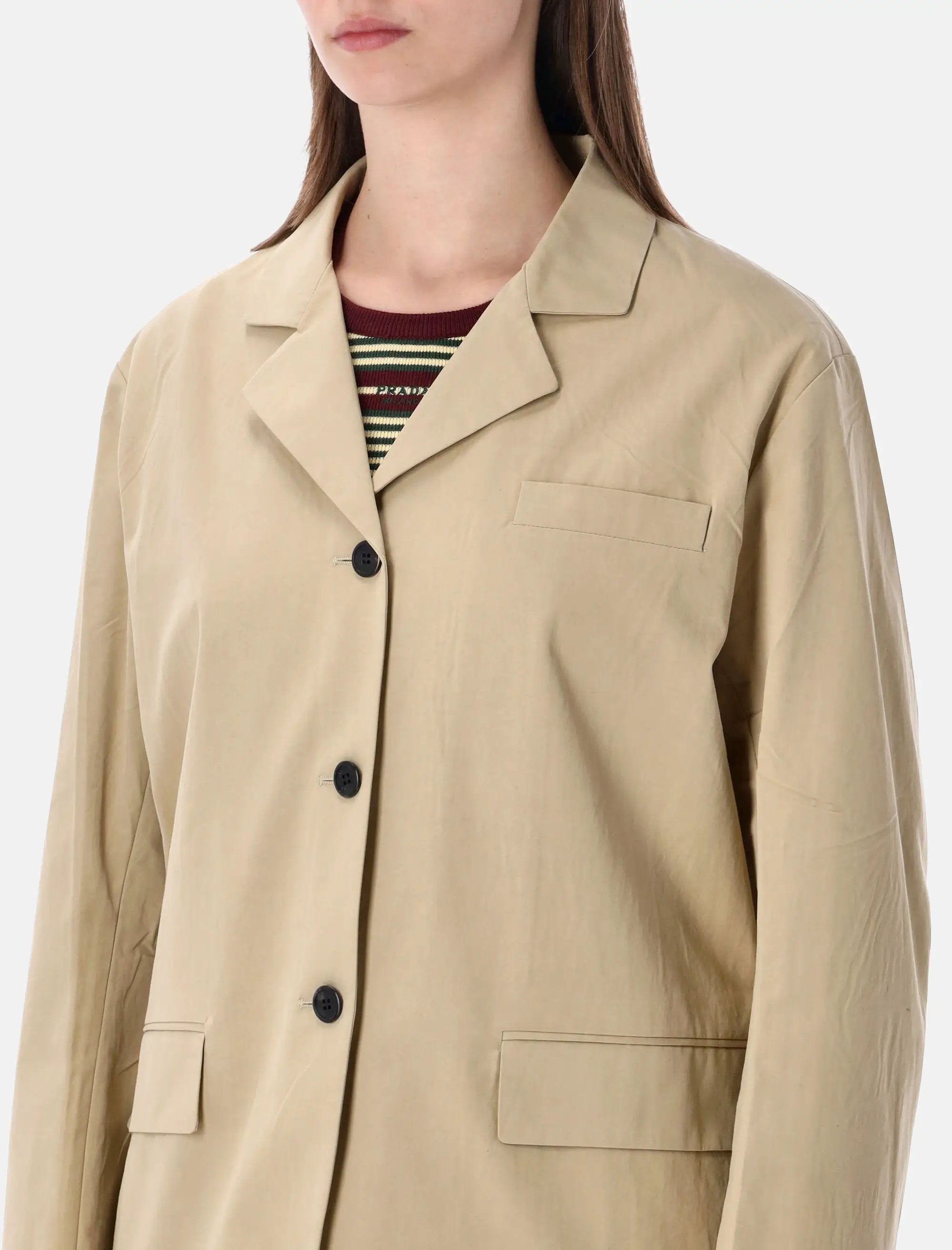 Оригінальна Beige Cotton Blazer Prada – детальний вид