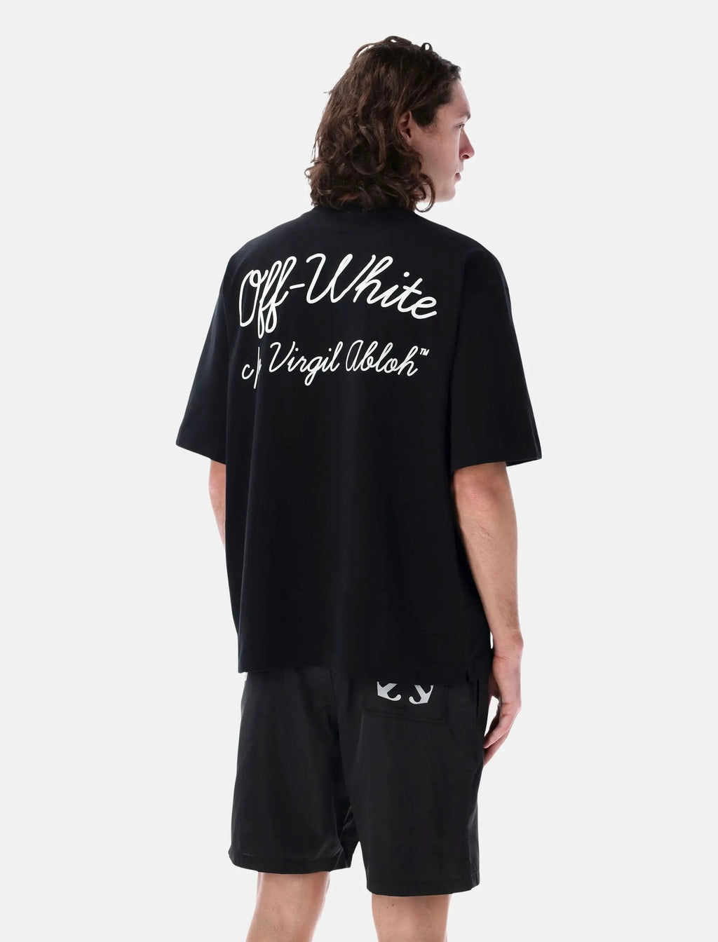 Оригінальна Black Script T Shirt Off-white – вид ззаду