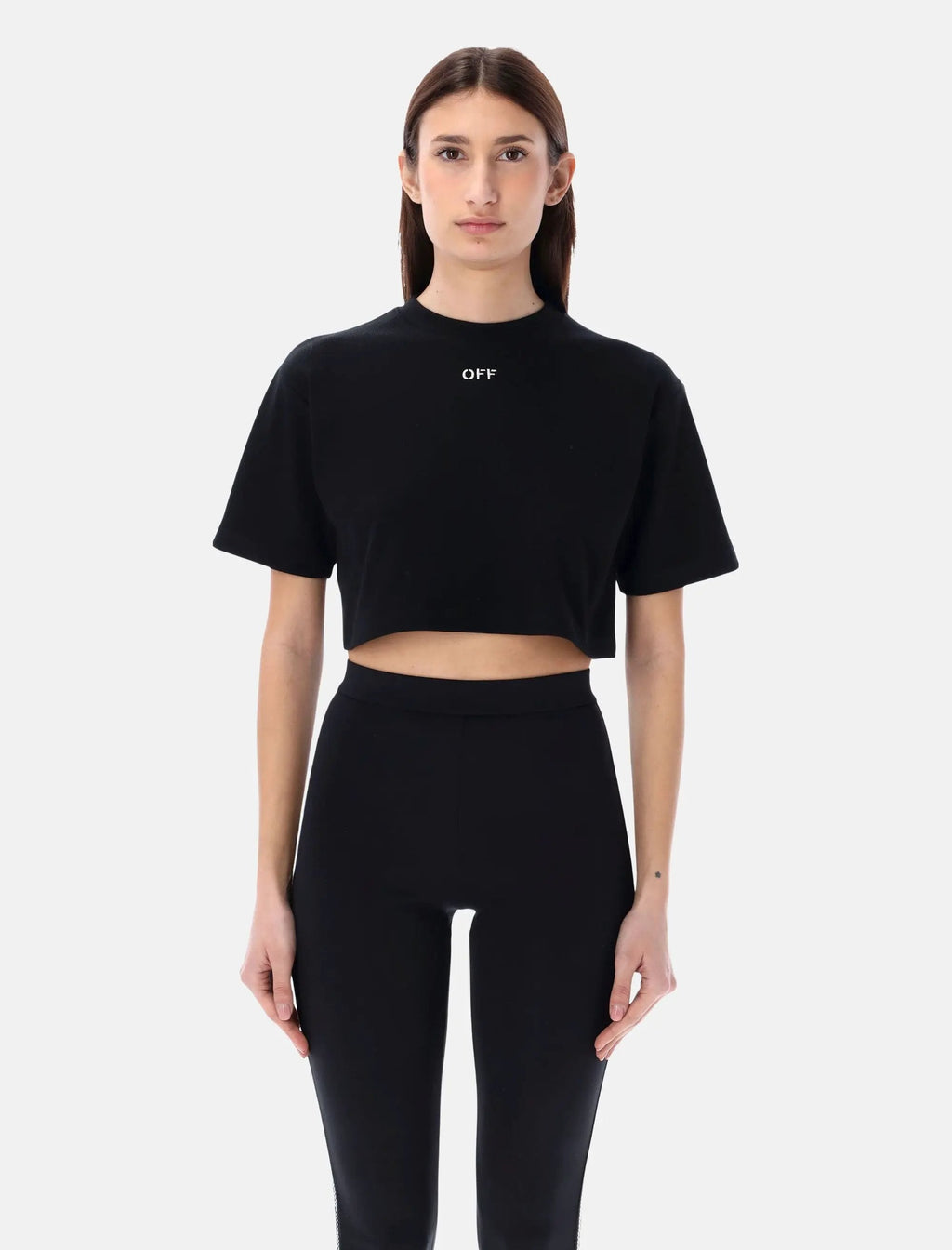 Оригінальна Black Cropped Tee Off-white – боковий вид