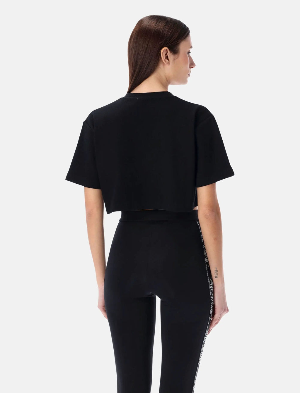 Оригінальна Black Cropped Tee Off-white – вид ззаду
