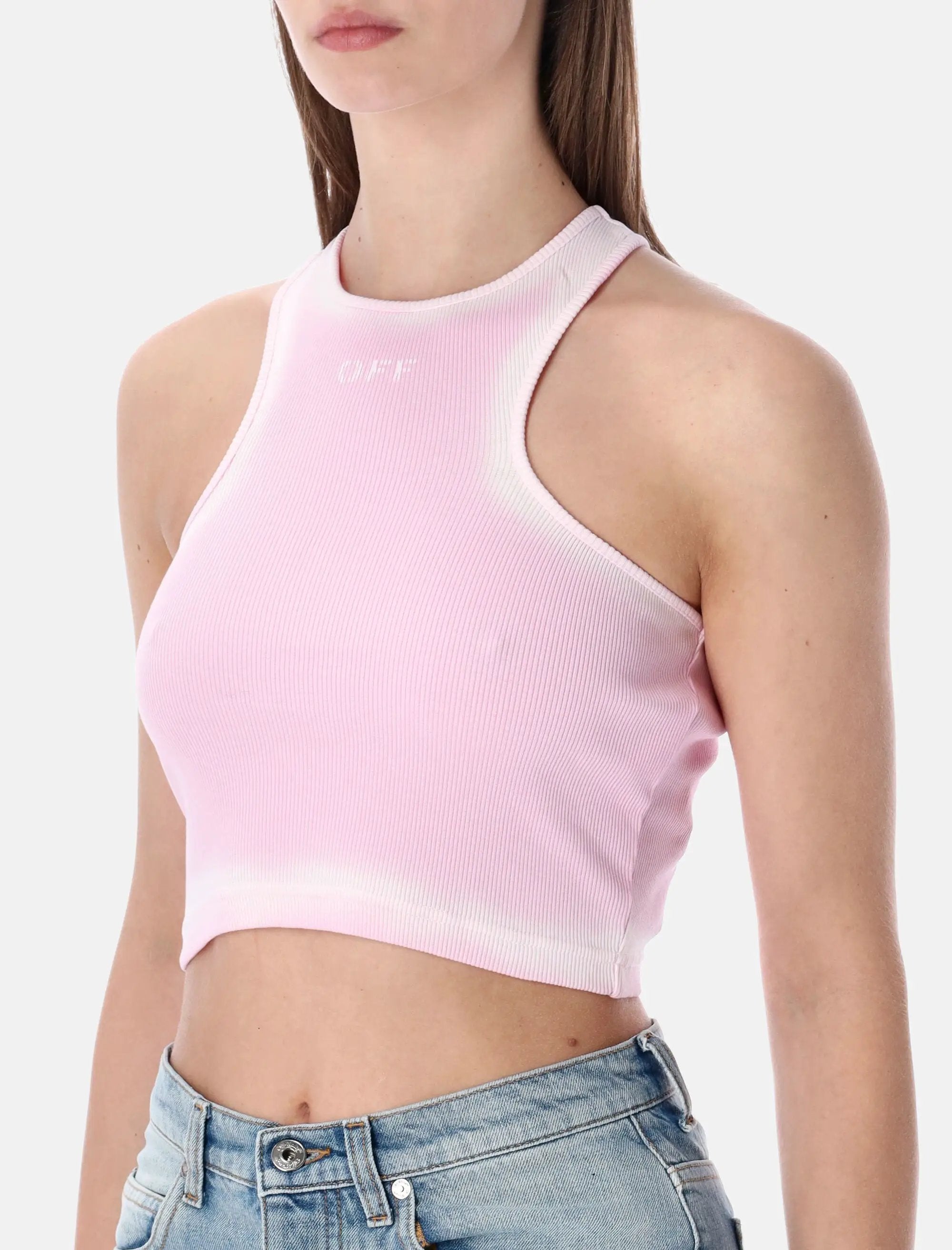 Spray Off Stamp Rib Crop Top Off-white – Гарантія оригінальності – детальний вид