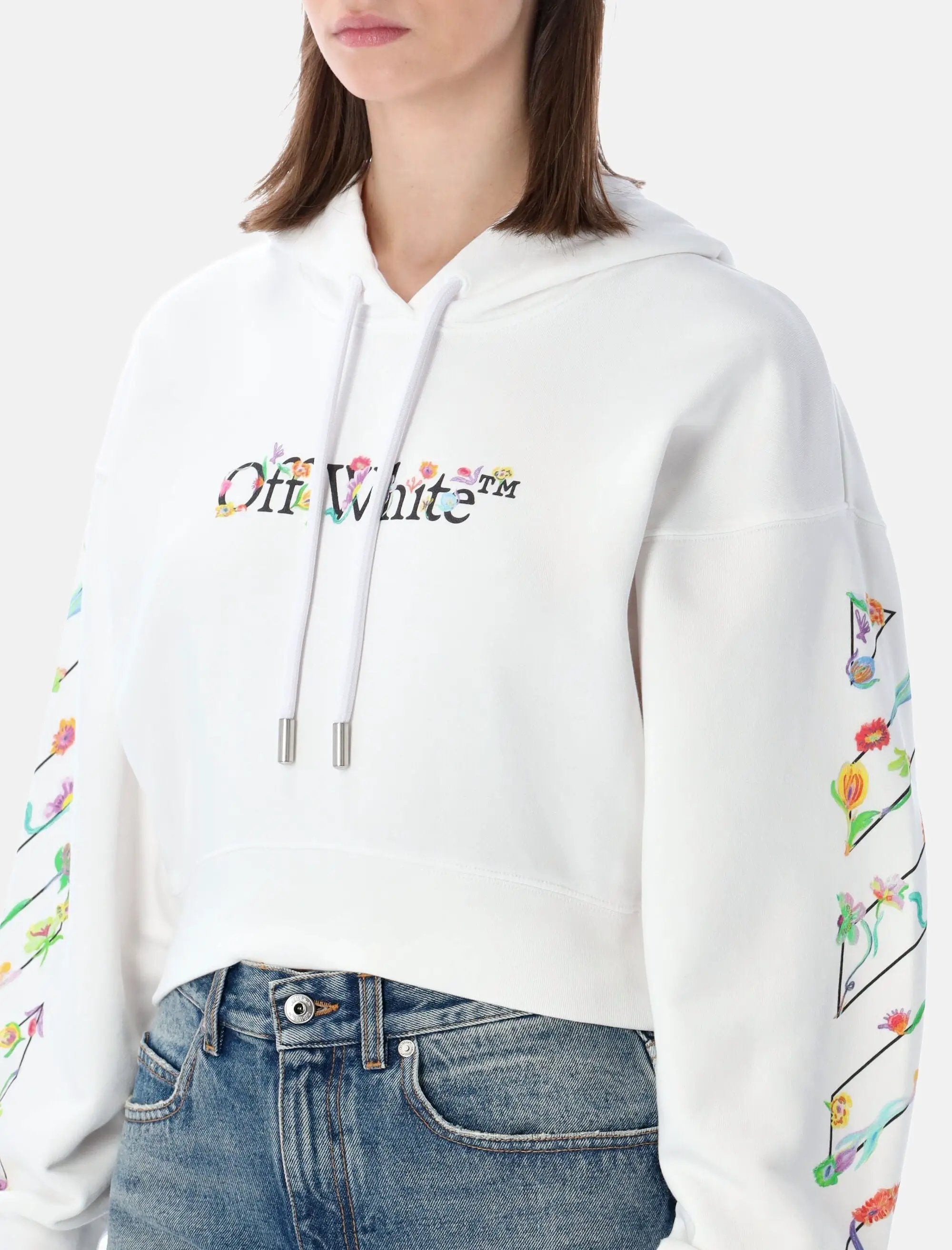 Flower Cropped Hoodie Off-white оригінал – Купити в Україні – детальний вид