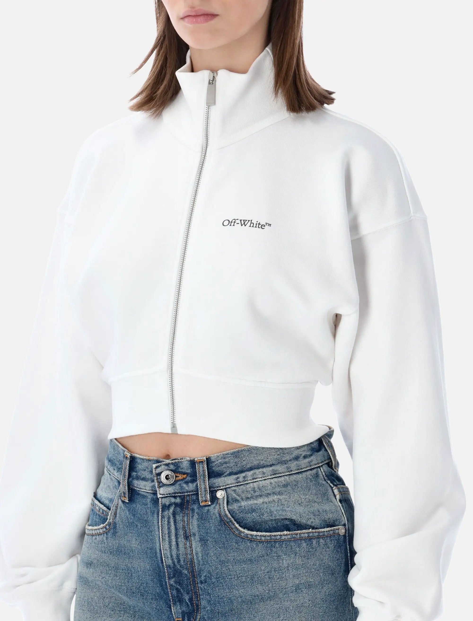 Оригінальна Flower Cropped Zip Fleece Off-white – детальний вид