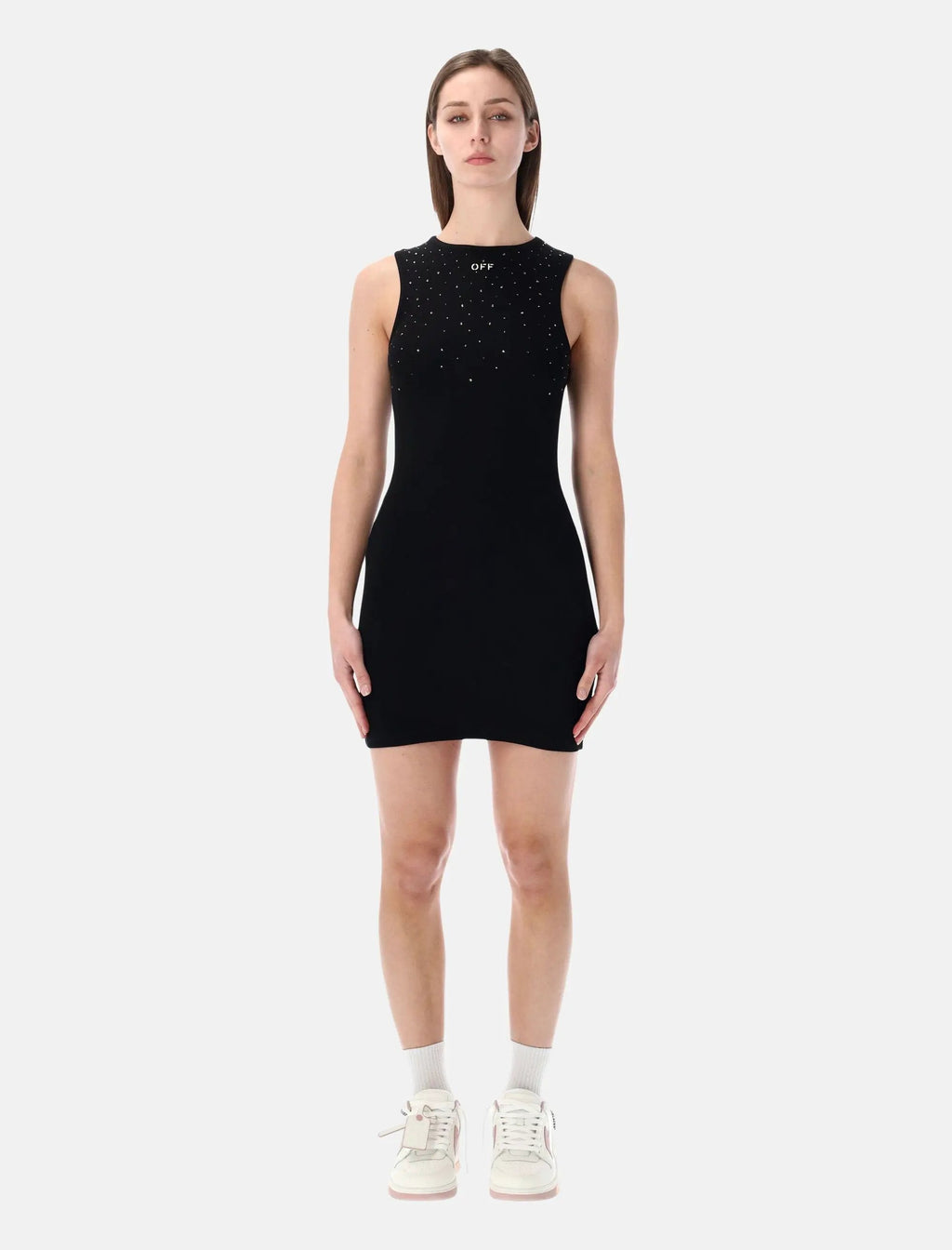 Оригінальна Swarovski Rib Mini Dress Off-white – боковий вид