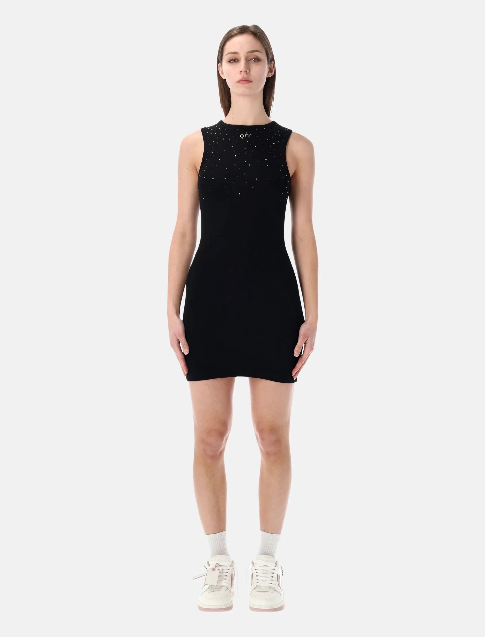 Оригінальна Swarovski Rib Mini Dress Off-white – боковий вид
