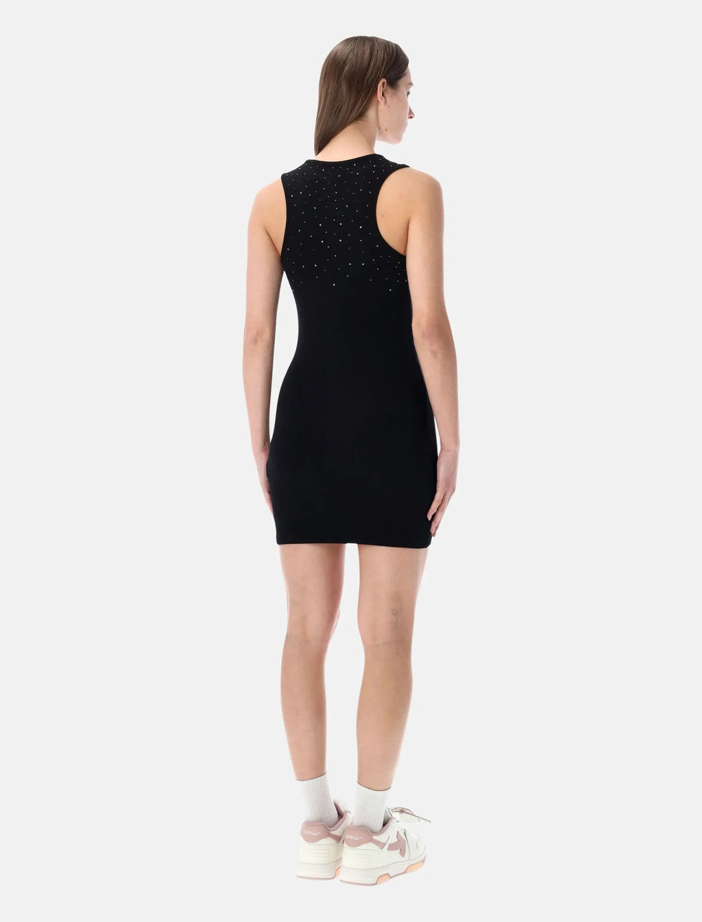 Оригінальна Swarovski Rib Mini Dress Off-white – вид ззаду