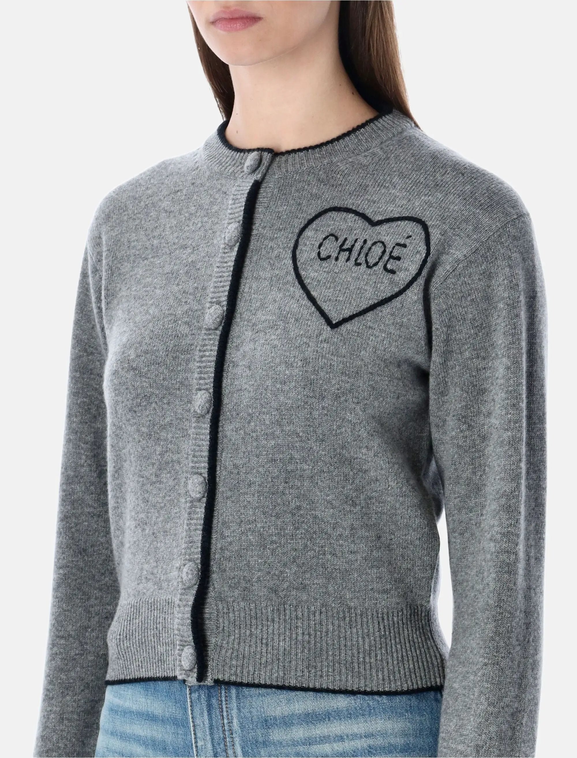 Ribbed Heart Logo Cardigan Chloe оригінал – Купити в Україні – детальний вид