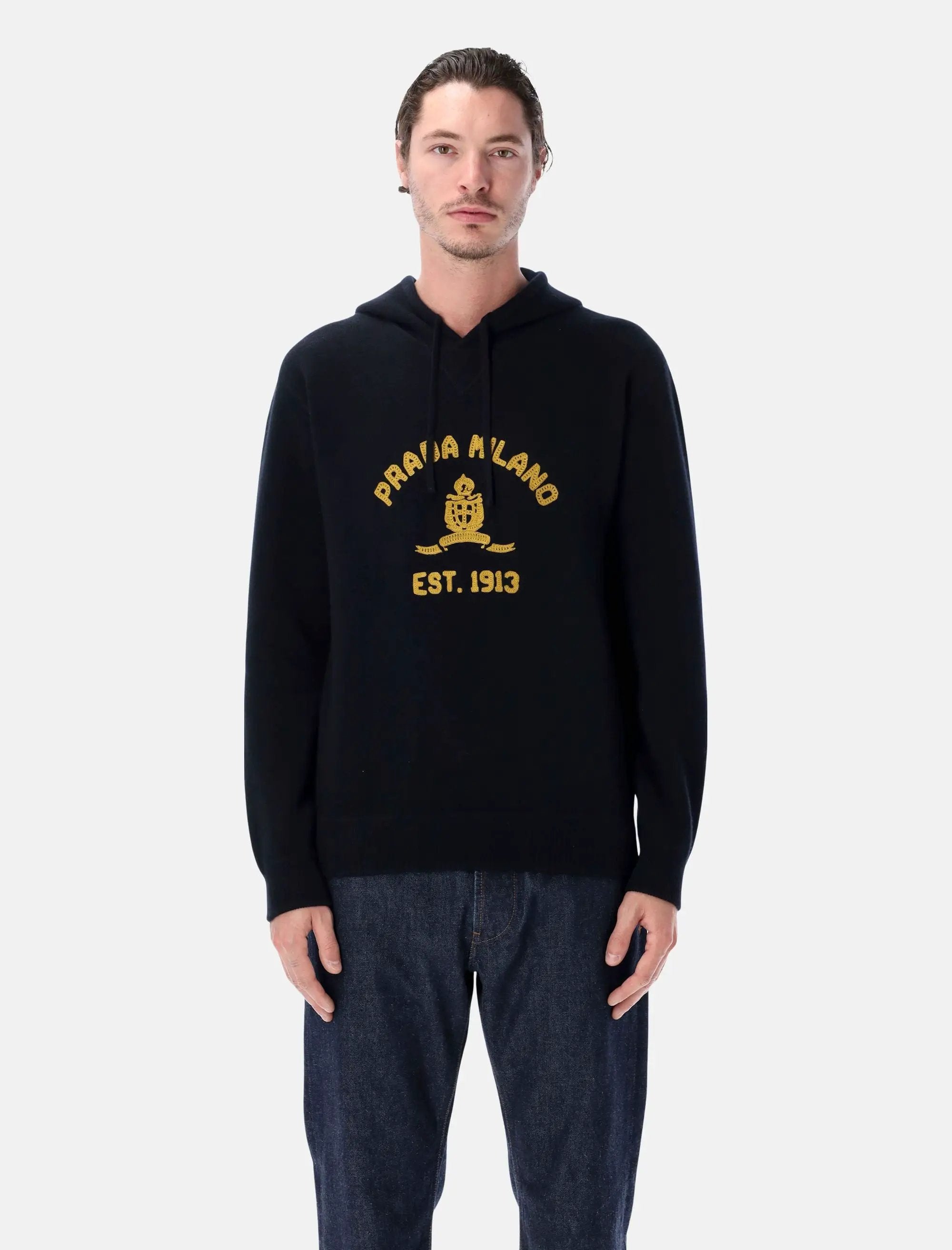 Оригінальна Wool And Cashmere Hoodie Prada – боковий вид