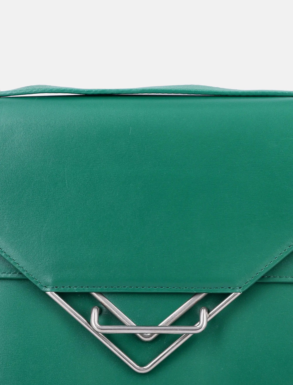 Green Leather Shoulder Bag With Geometric Closure Bottega veneta оригінал – Купити в Україні – вид ззаду