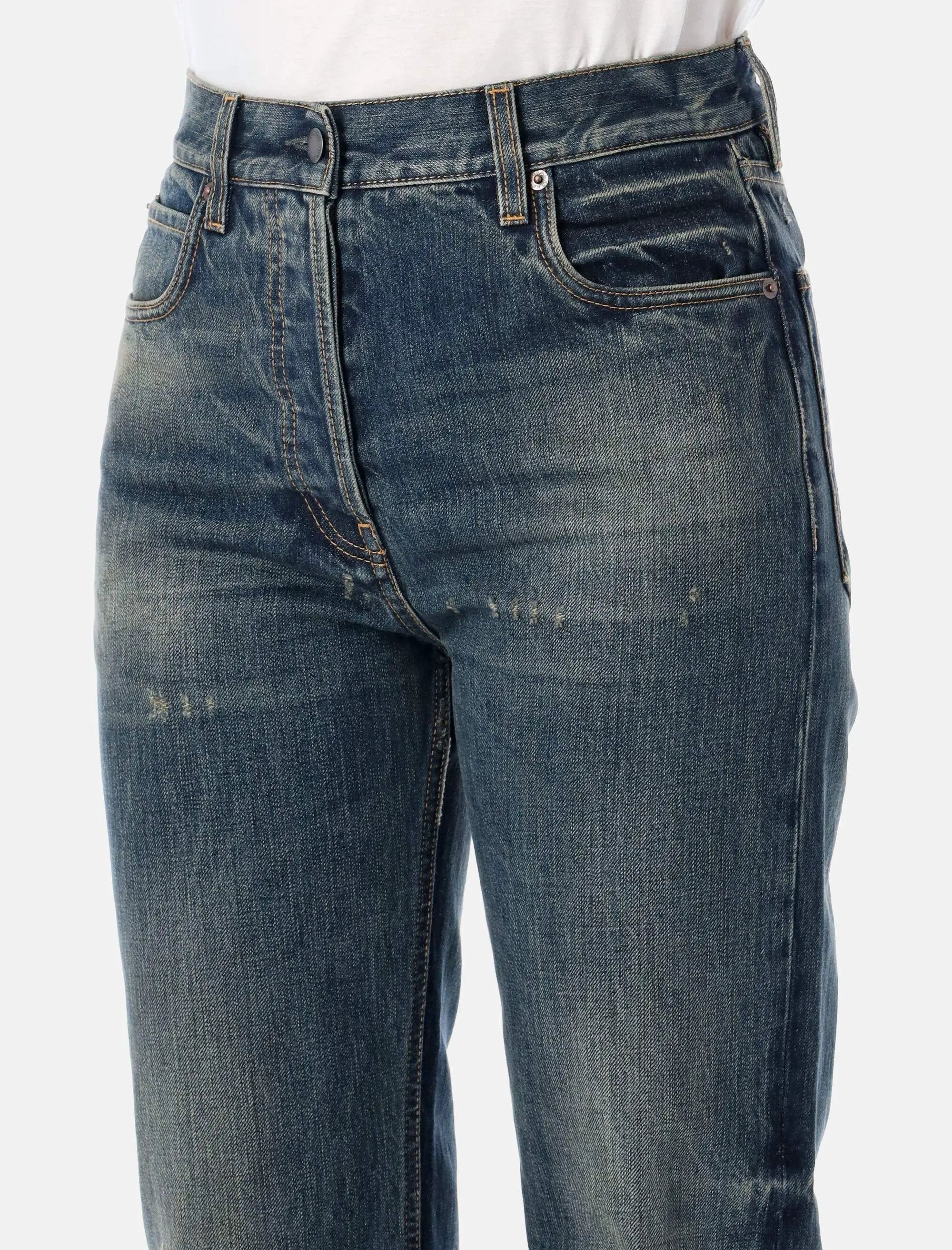 Straight Leg Washed Denim Jeans Prada – Гарантія оригінальності – детальний вид